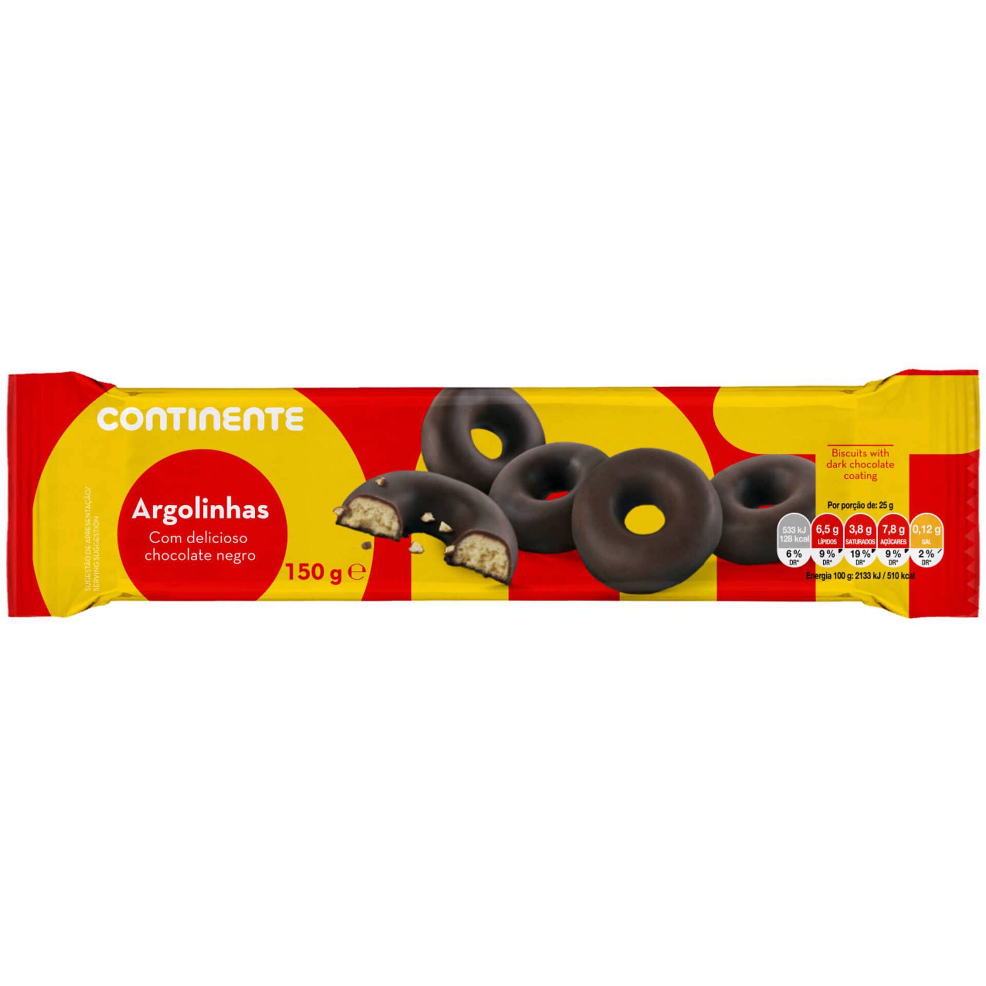 Bolachas Argolinhas com Cobertura Chocolate Negro Bolachas Argolinhas com Cobertura Chocolate Negro