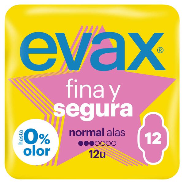 Pensos Higiénicos Fina e Segura Normal com Abas Evax