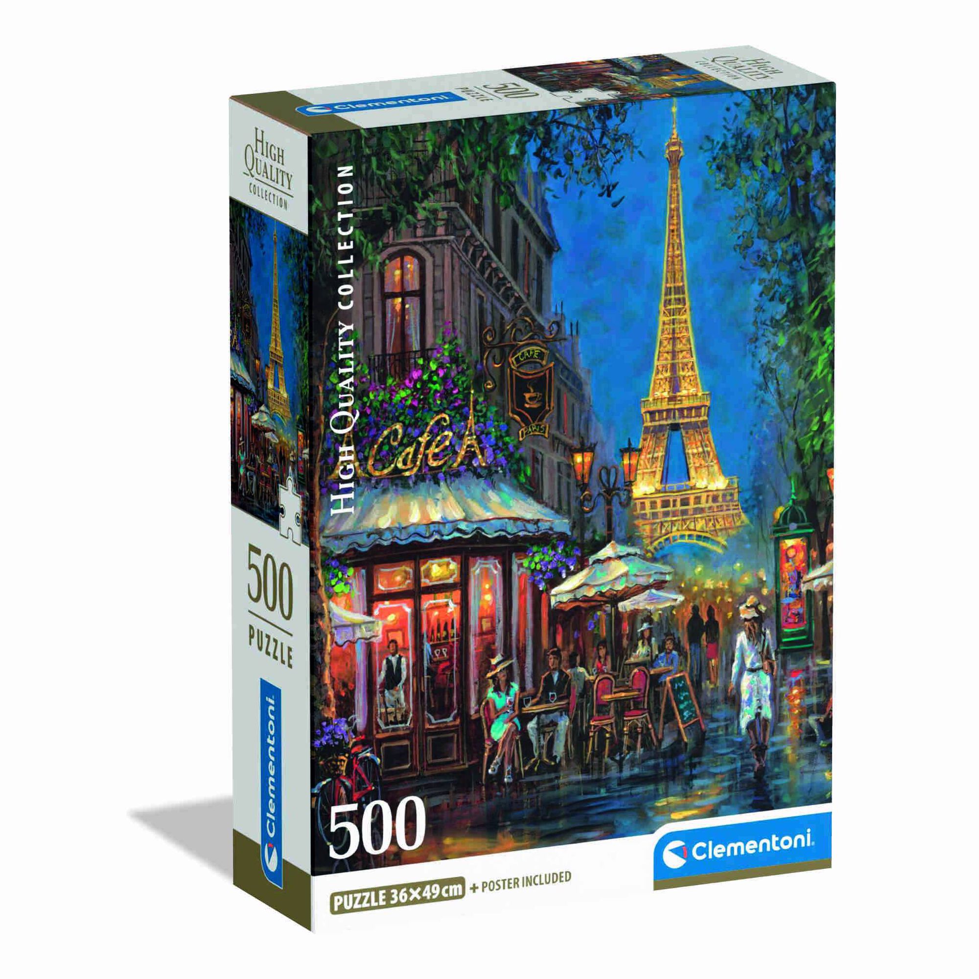Clementoni - Puzzle Night At The Eiffel Caf&eacute; 500 Pe&ccedil;as