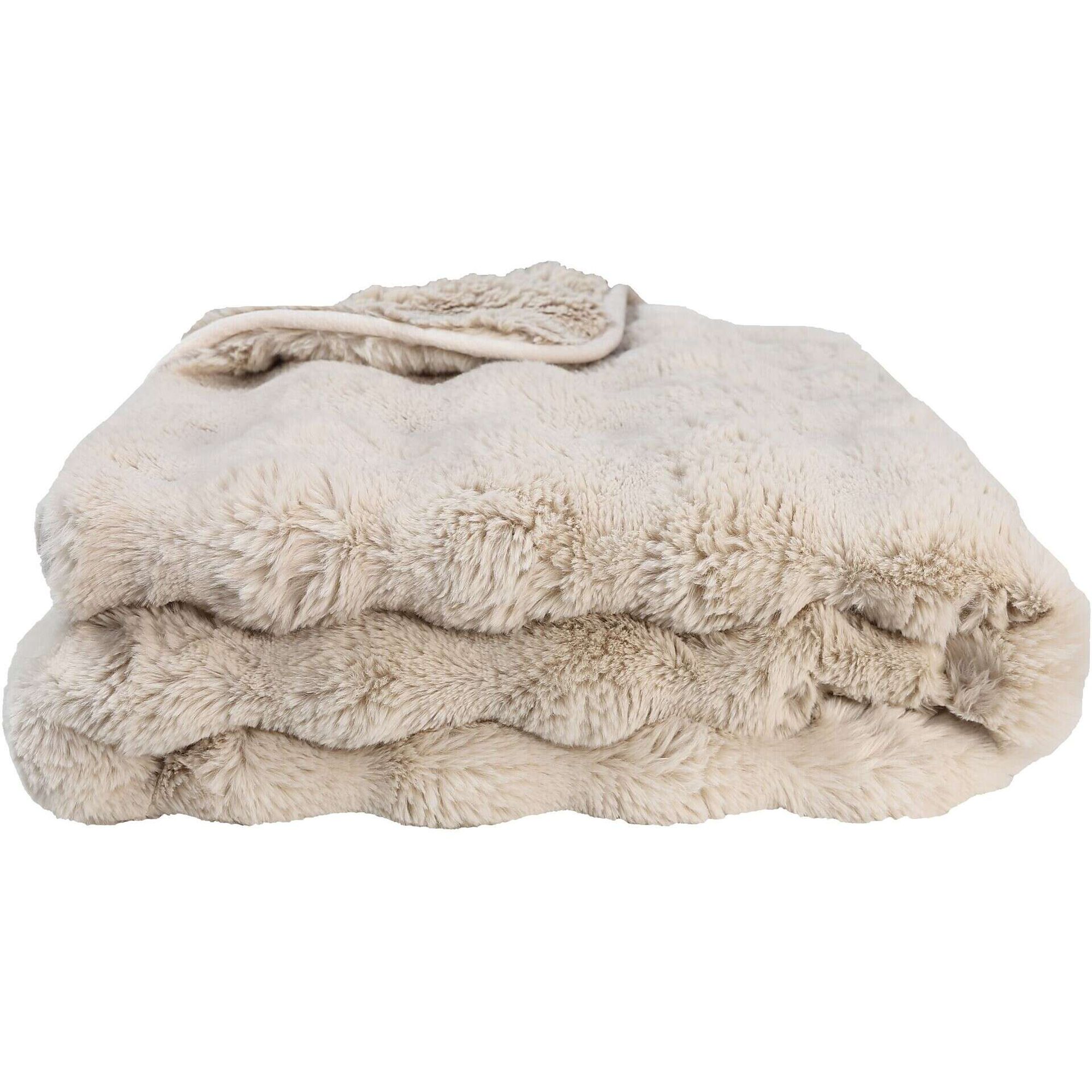 Manta Pele de Coelho 130x160cm Castanho