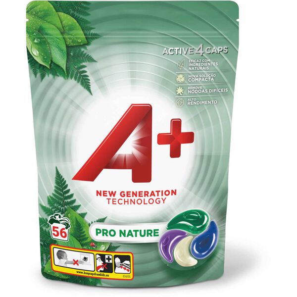 Detergente Máquina Roupa Cápsulas 4 em 1 Pro Nature A+