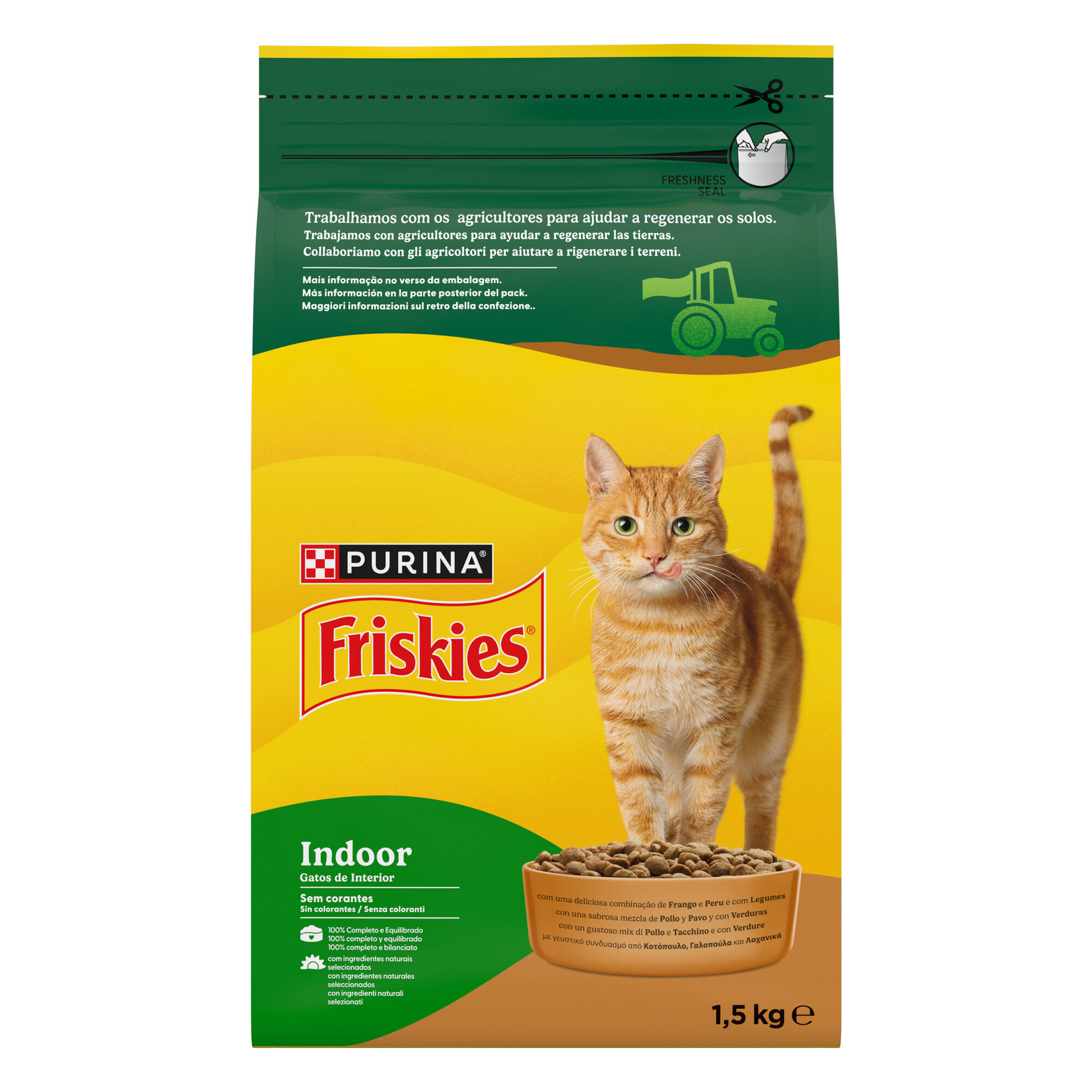 Ra&ccedil;&atilde;o para Gato Adulto de Interior Frango, Peru e Legumes Purina Friskies