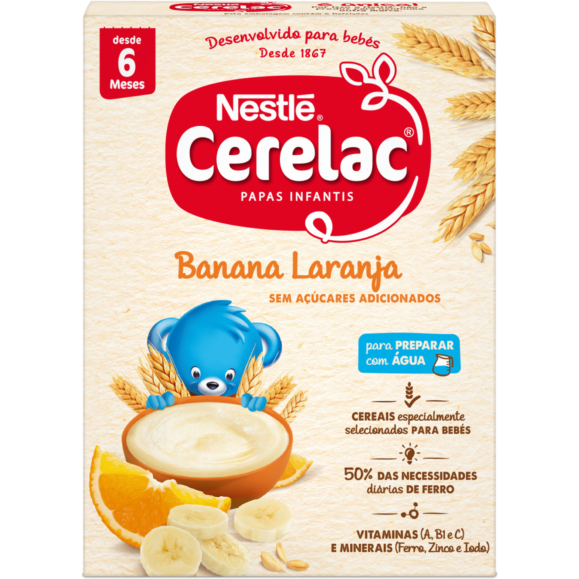 Papa Infantil Láctea Banana e Laranja +6M