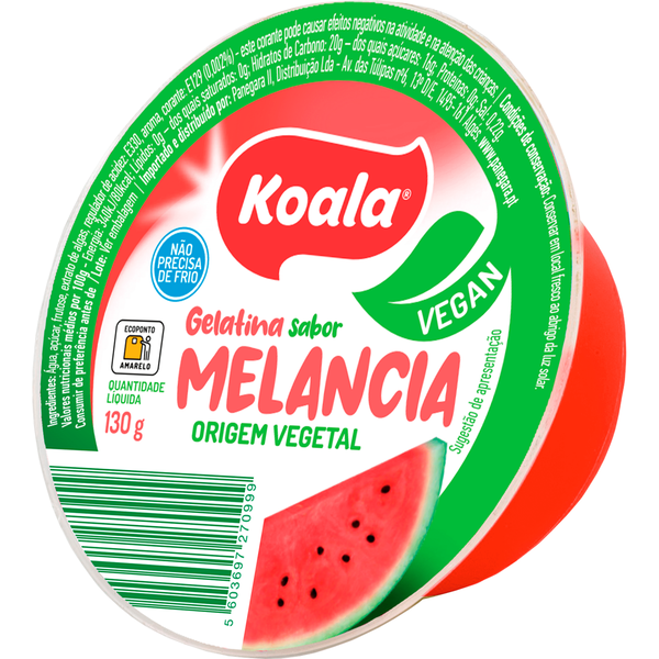 Gelatina Pronta Vegetal Melancia Koala