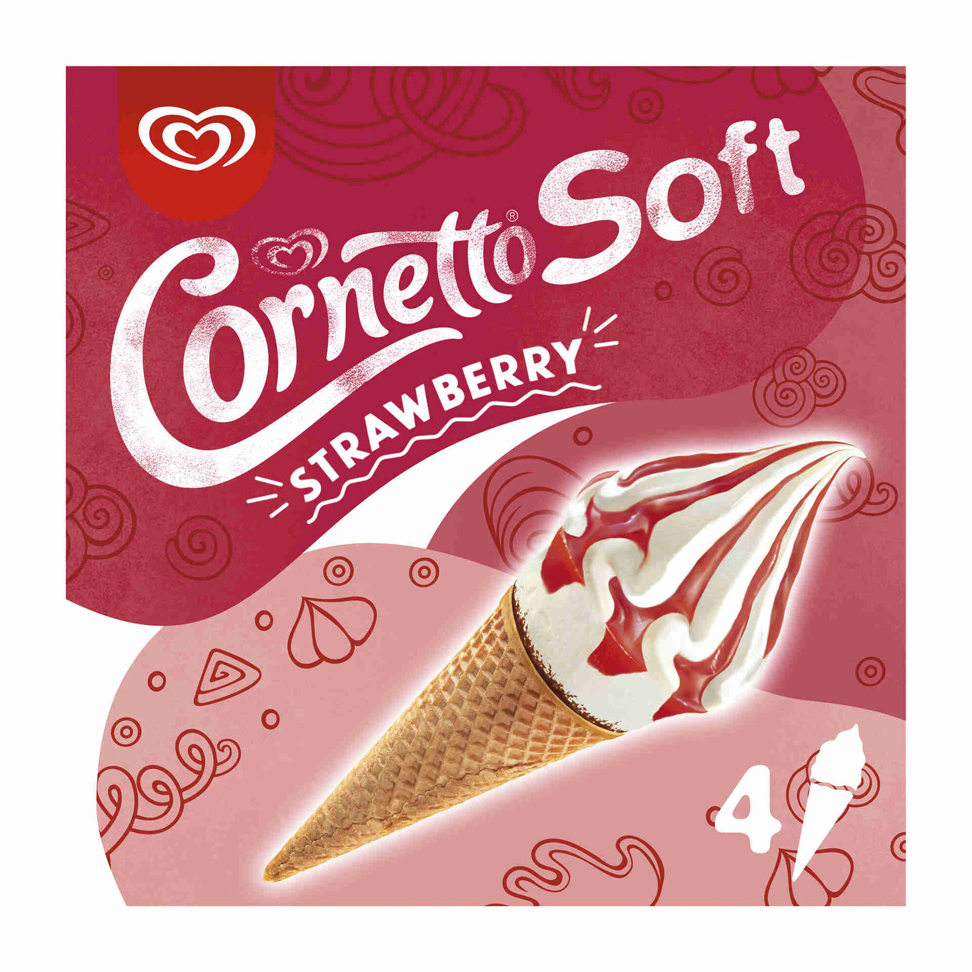 Gelado Cone Soft Morango