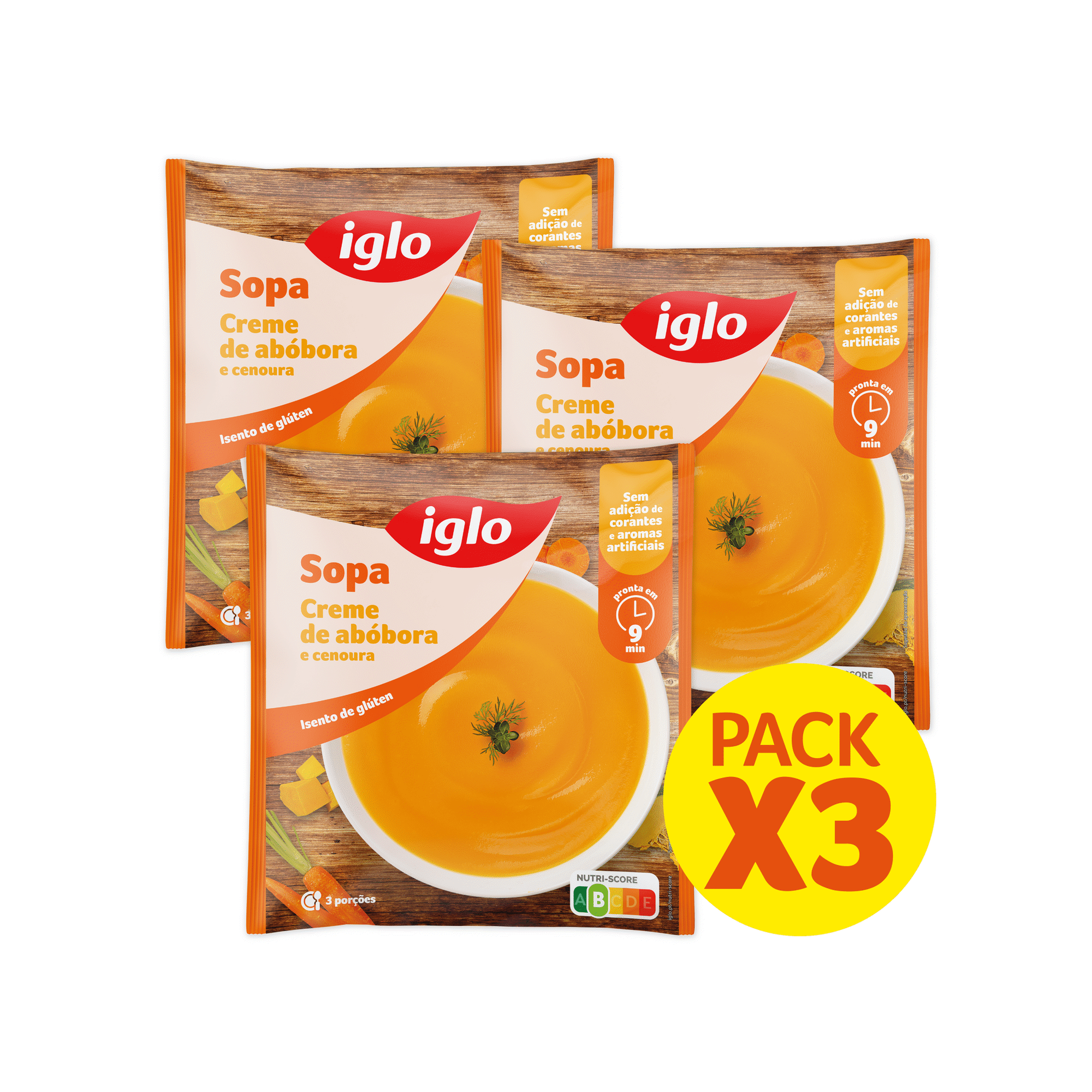 Sopa Creme de Ab&oacute;bora e Cenoura Iglo