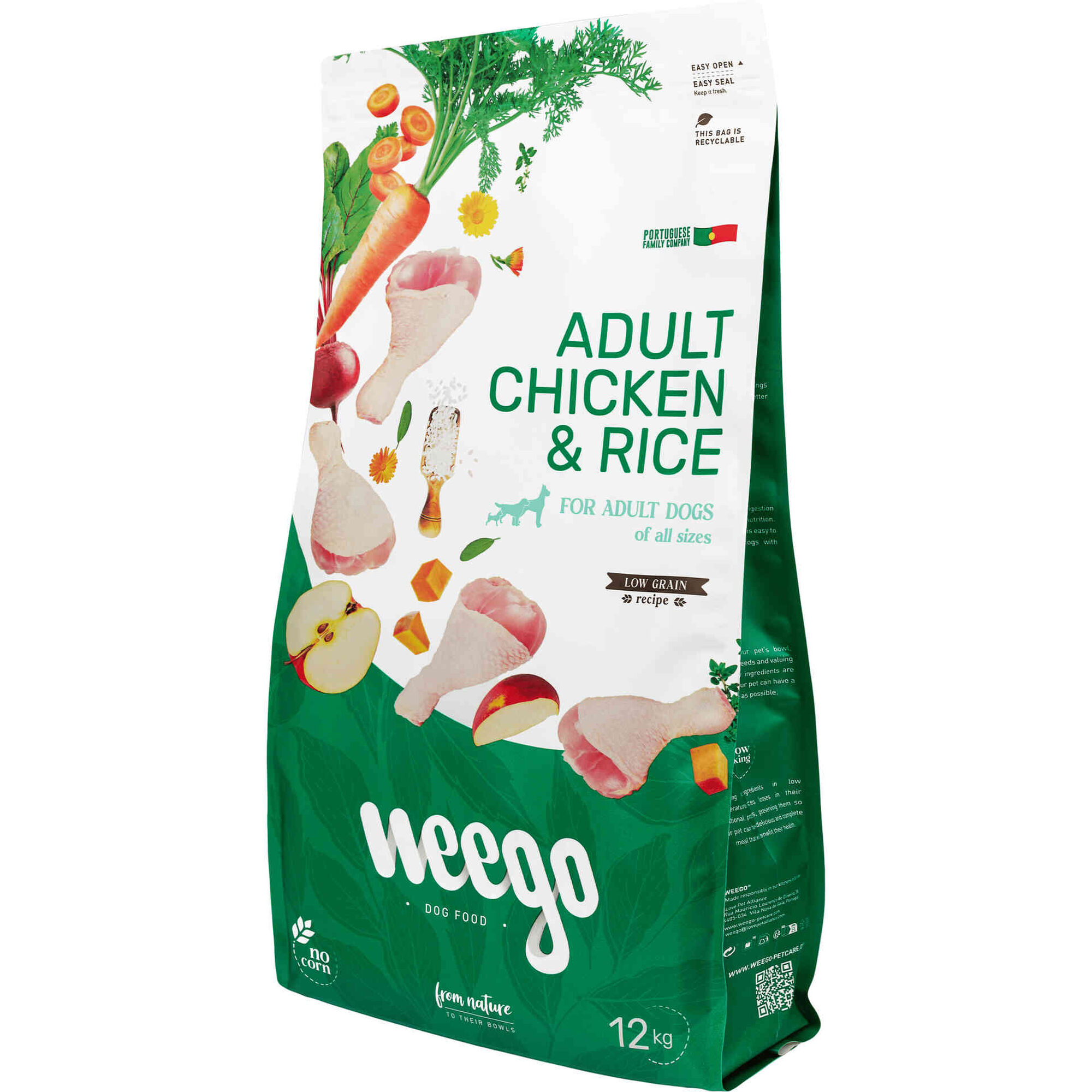 Ra&ccedil;&atilde;o para C&atilde;o Adulto Low Grain Frango e Arroz Weego