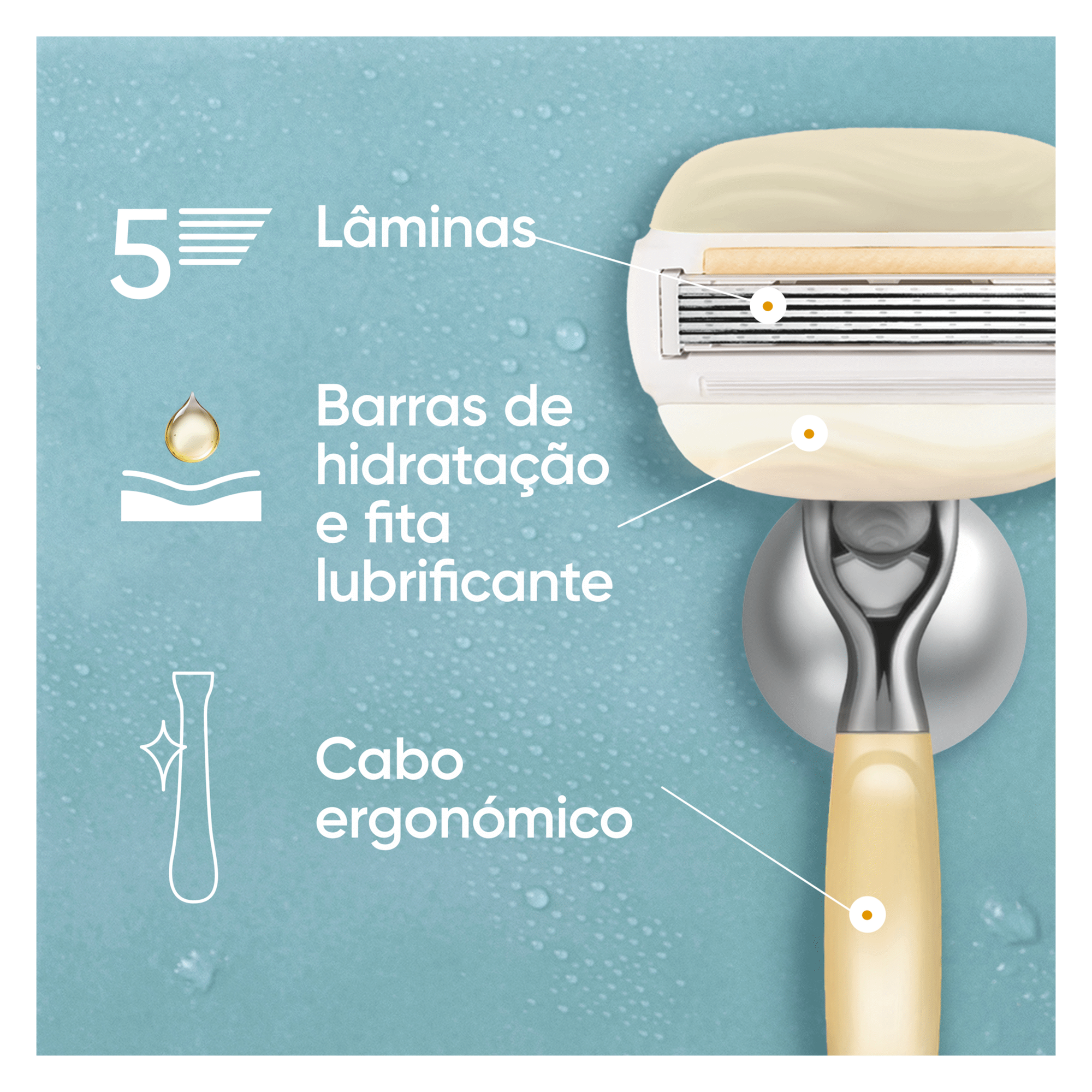 M&aacute;quina Depilat&oacute;ria Comfort Glow Arg&atilde;o com Suporte Gillette Venus