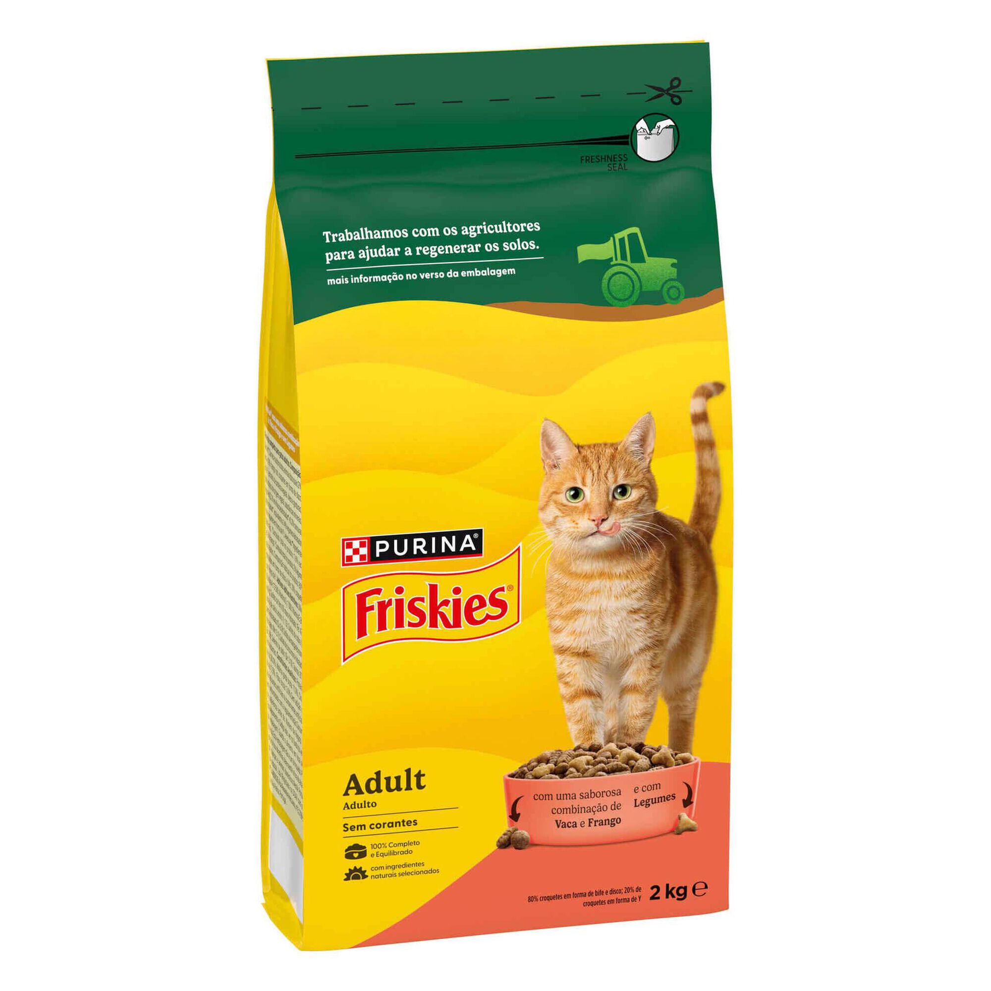 Ra&ccedil;&atilde;o para Gato Adulto Vaca, Frango e Legumes Purina Friskies