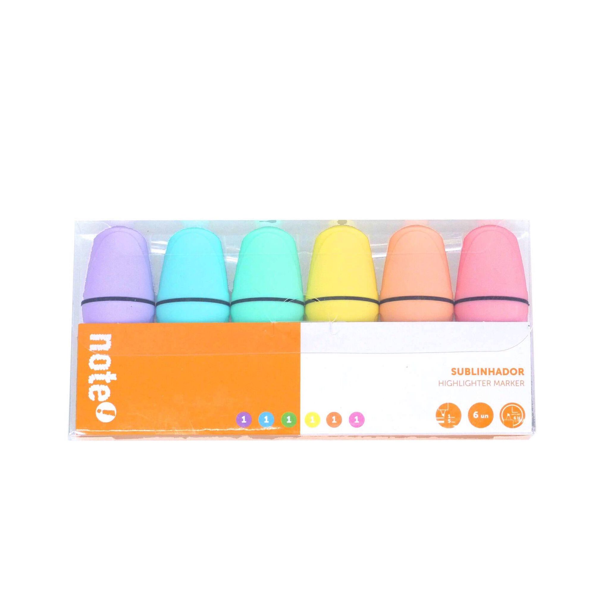 Sublinhador Mini de Tinta Fluorescente e Pastel