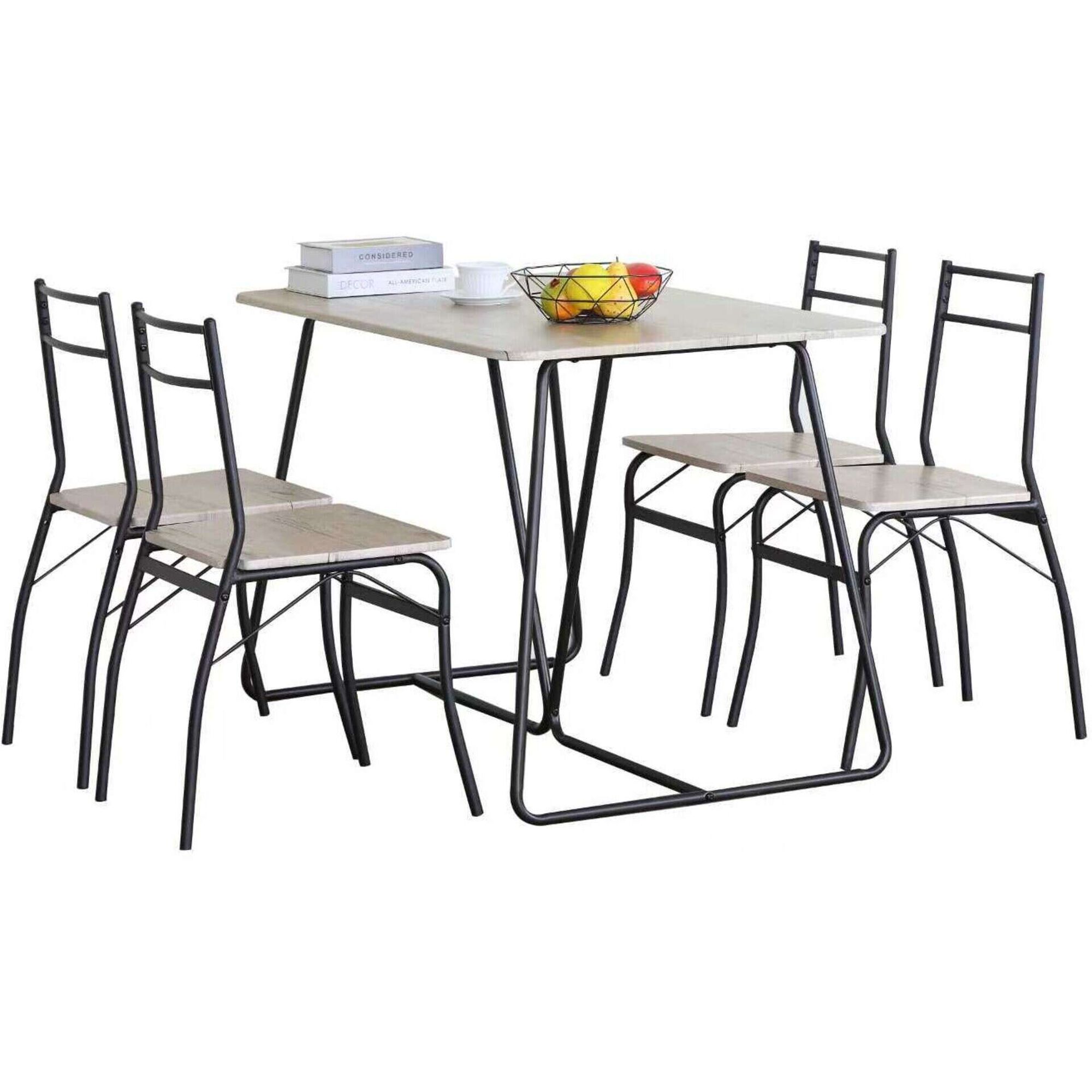 Conjunto Mesa e 4 Cadeiras Light Minimal Kasa
