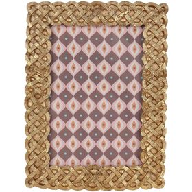 Moldura 10x15cm Dourada Entran&ccedil;ada Kasa