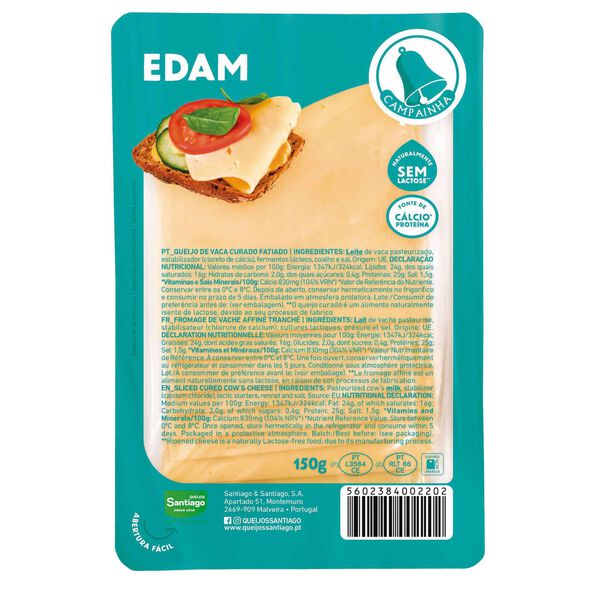 Queijo Edam Fatiado Campainha