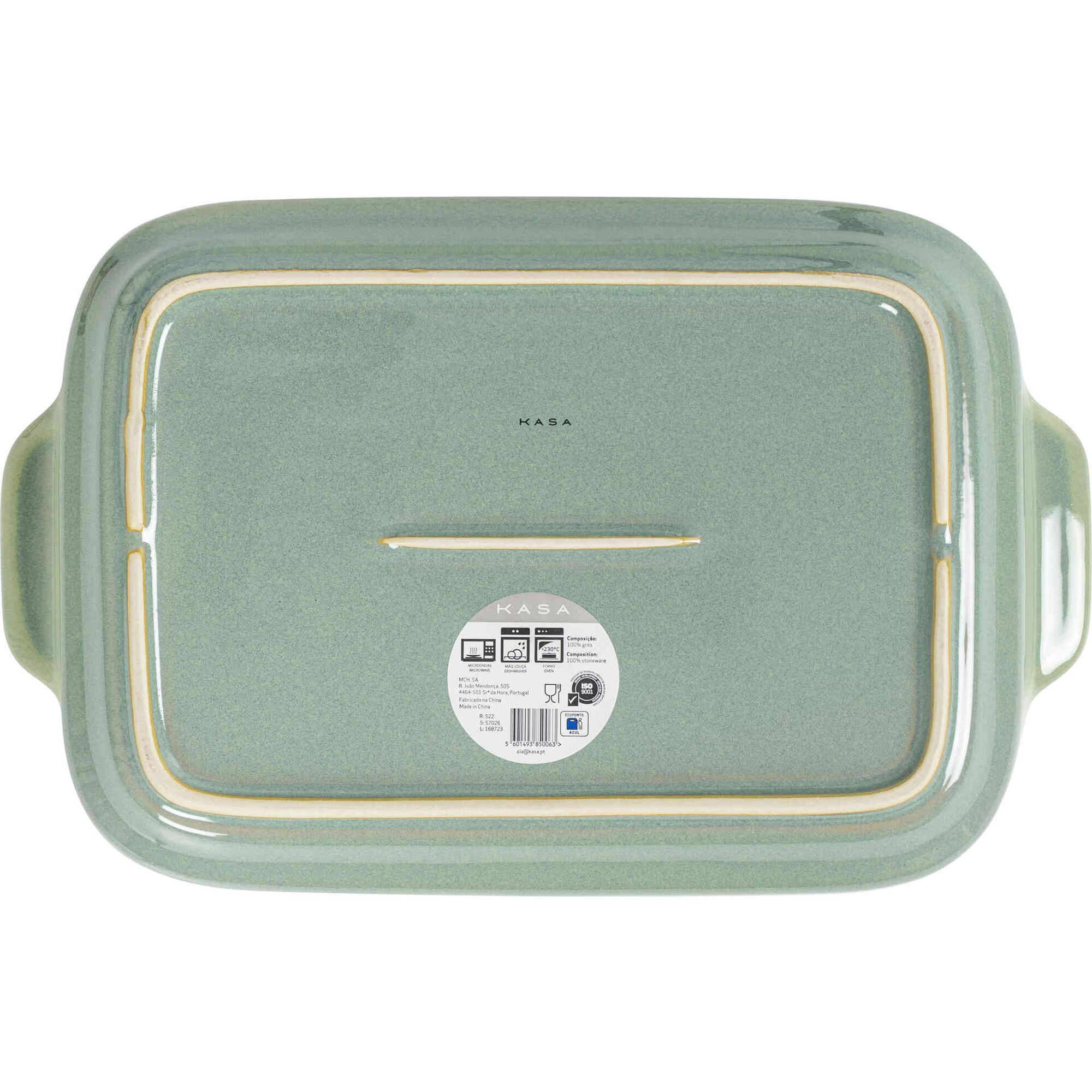 Assadeira Retangular Reativo 33x21cm Verde Kasa