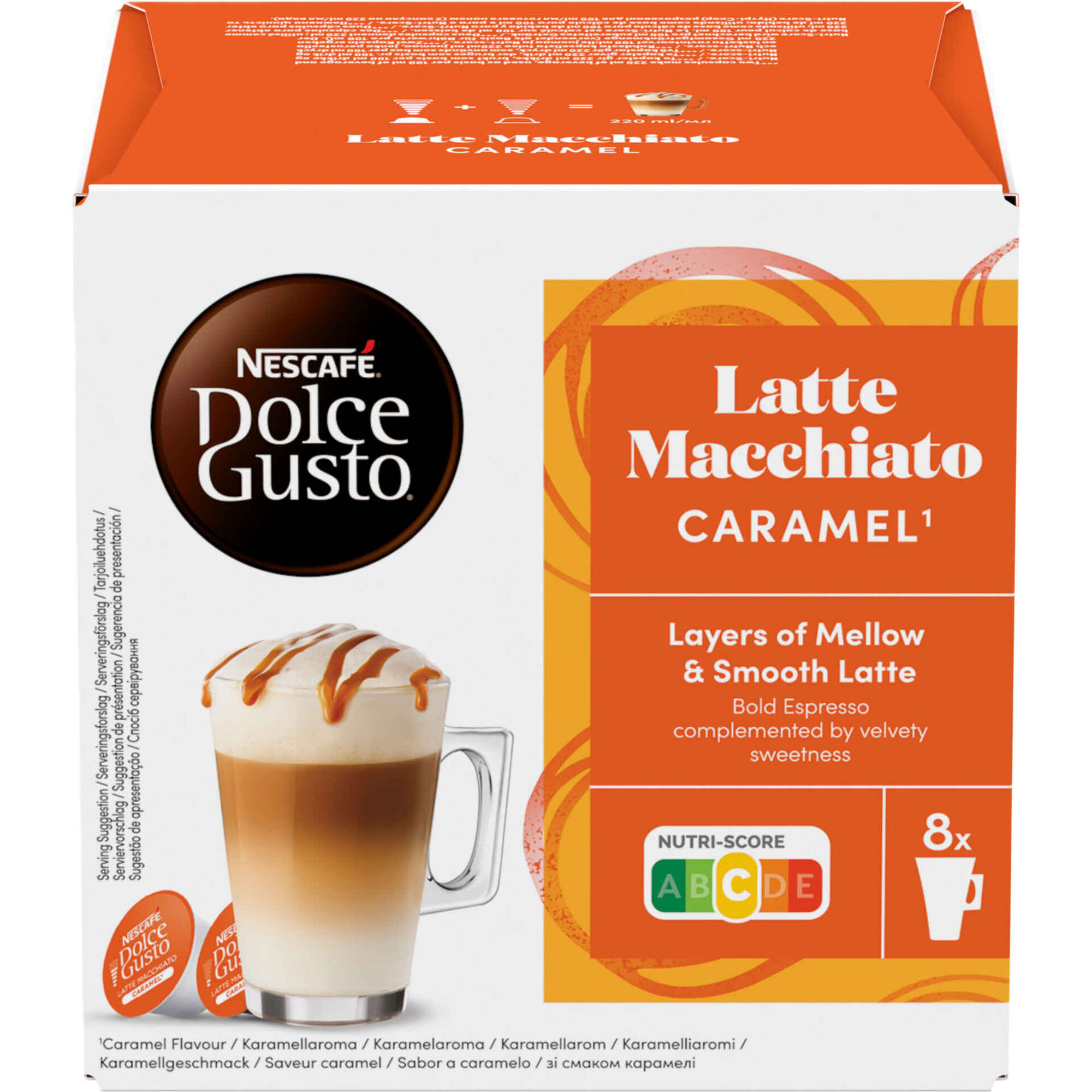 C&aacute;psulas de Caf&eacute; Latte Caramel Macchiato Nescaf&eacute; Dolce Gusto
