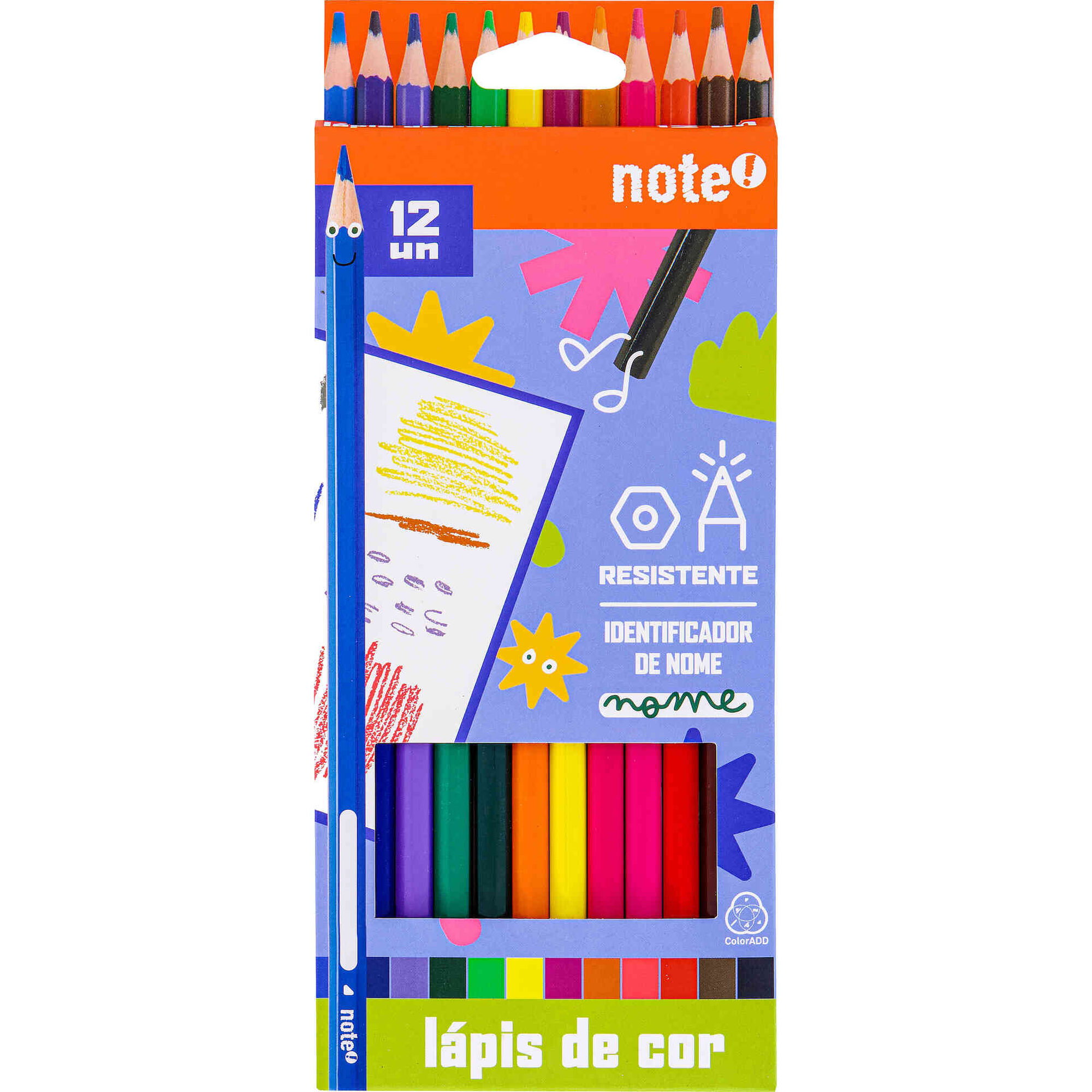 Conjunto 12 L&aacute;pis de Cor Note!