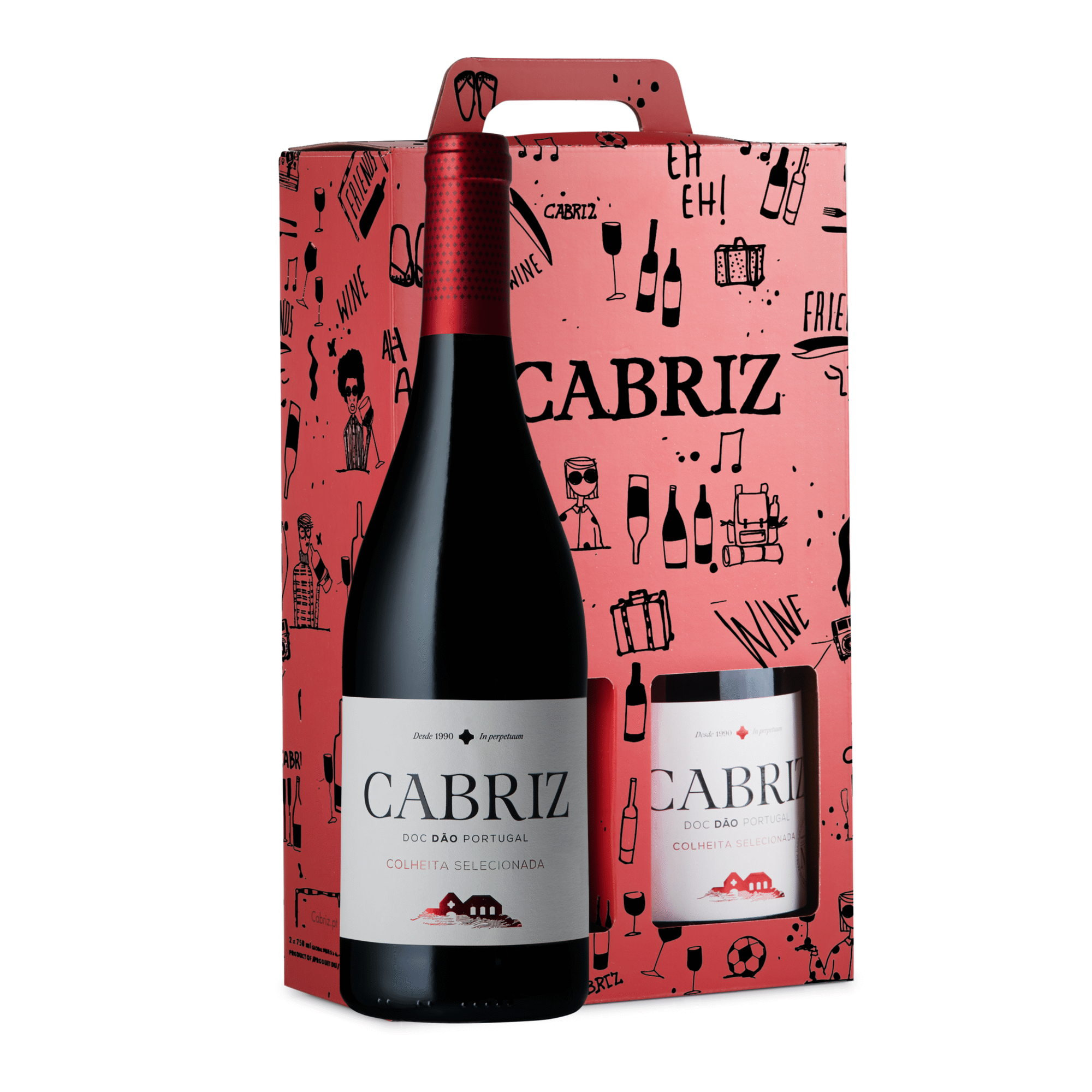 Cabriz Colheita Selecionada D&atilde;o Vinho Tinto Conjunto