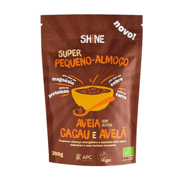 Super Pequeno Almoço Aveia, Cacau e Avelã sem Glúten Shine