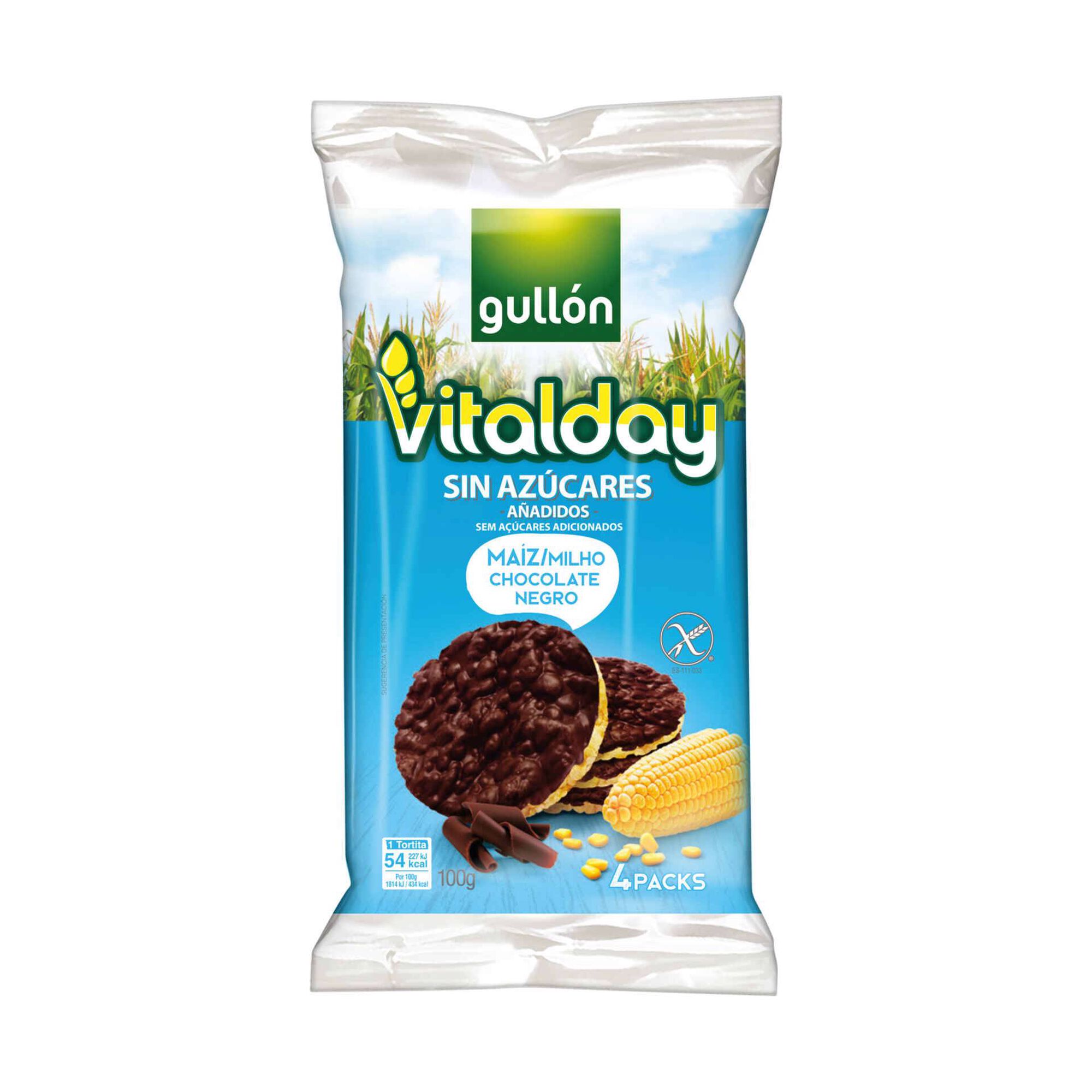 Tortitas de Milho e Chocolate Negro Vitalday sem Glúten