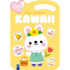 Colorir e Autocolantes Kawaii - Amarelo