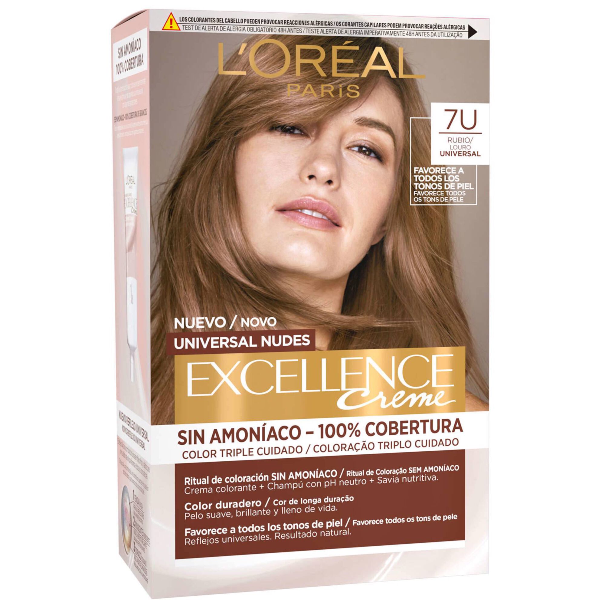 Coloração Permanente Excellence Universal Nudes Louro 7U
