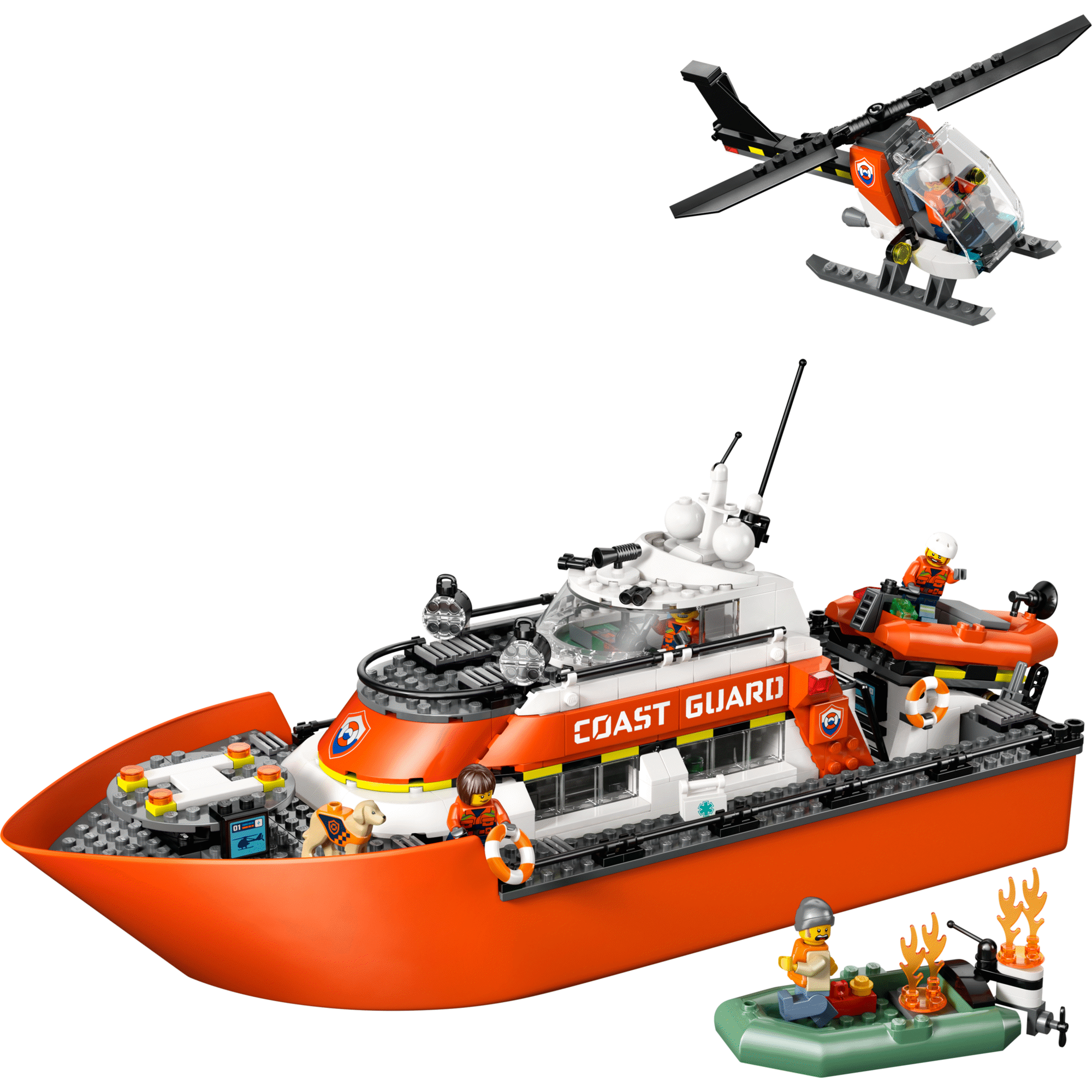 LEGO City - Barco e Helic&oacute;ptero de Resgate da Guarda Costeira - 60504