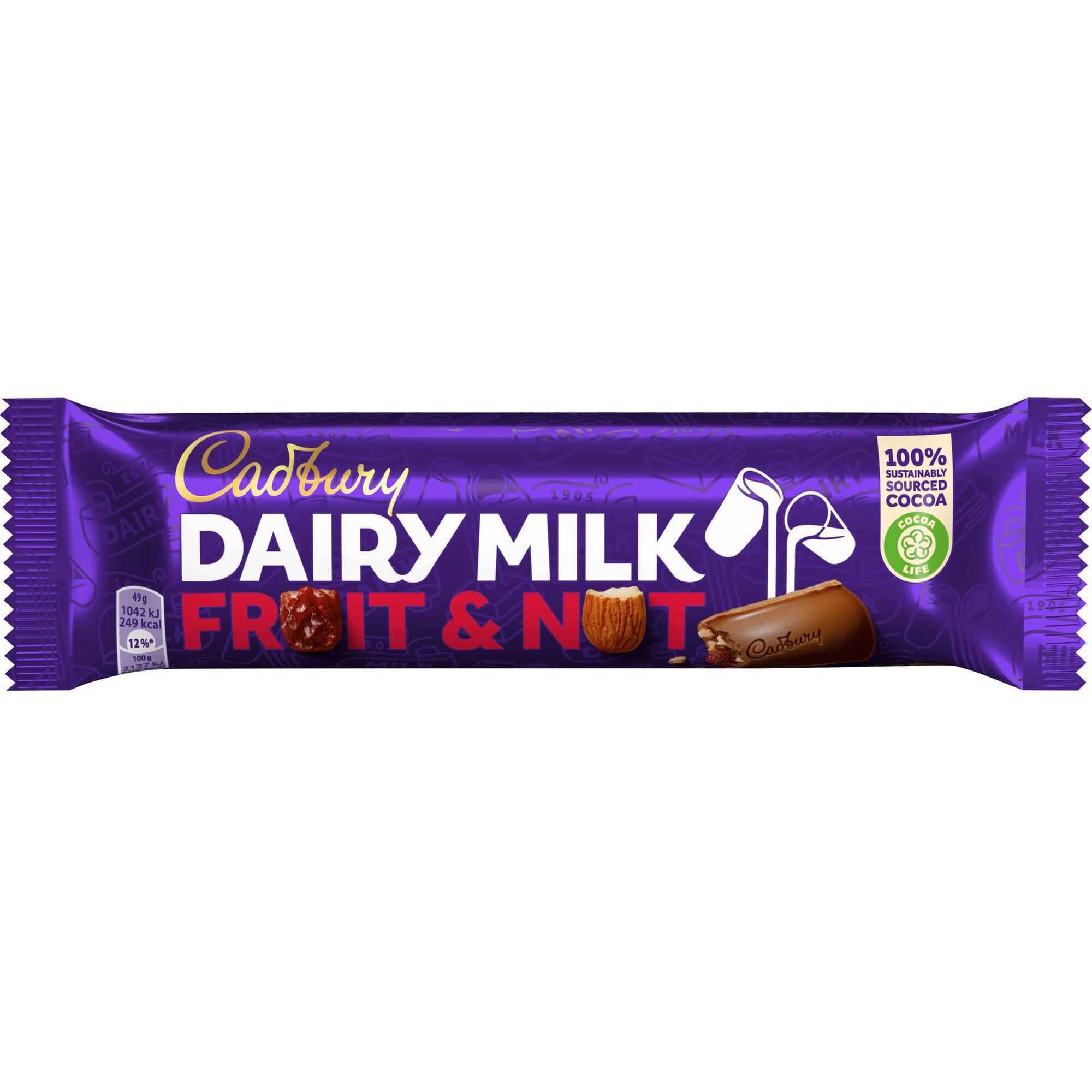Snack de Chocolate de Leite com Frutos Secos e Passas Dairy Milk