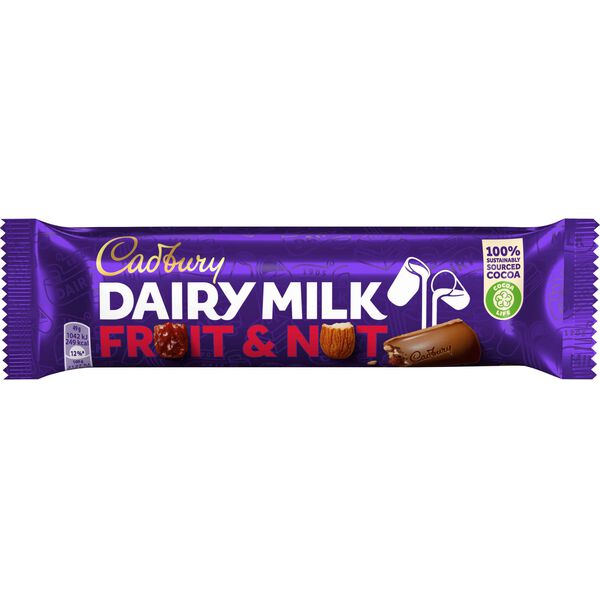 Snack de Chocolate de Leite com Frutos Secos e Passas Dairy Milk Cadbury