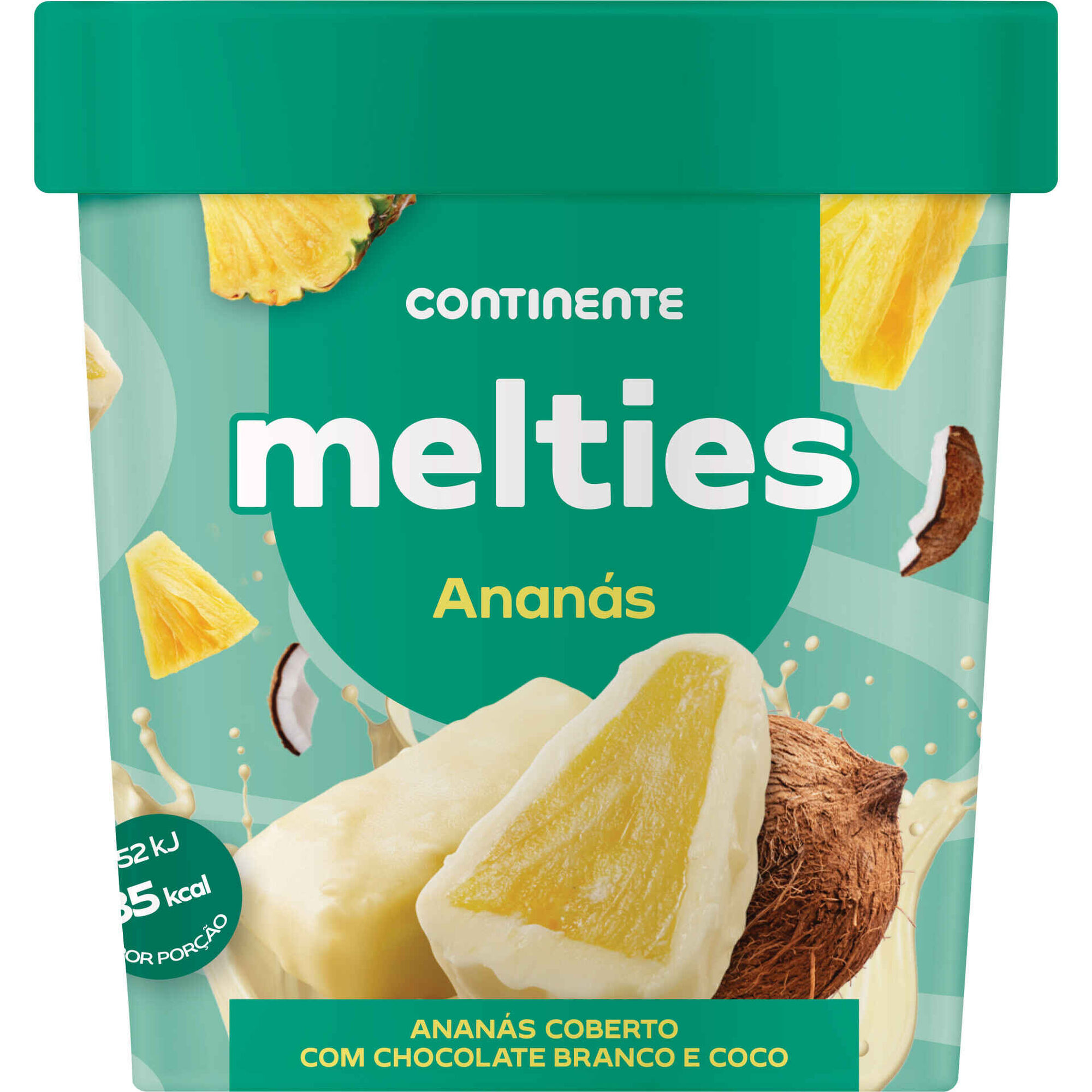 Melties de Anan&aacute;s Coberto de Chocolate Branco e Coco Continente