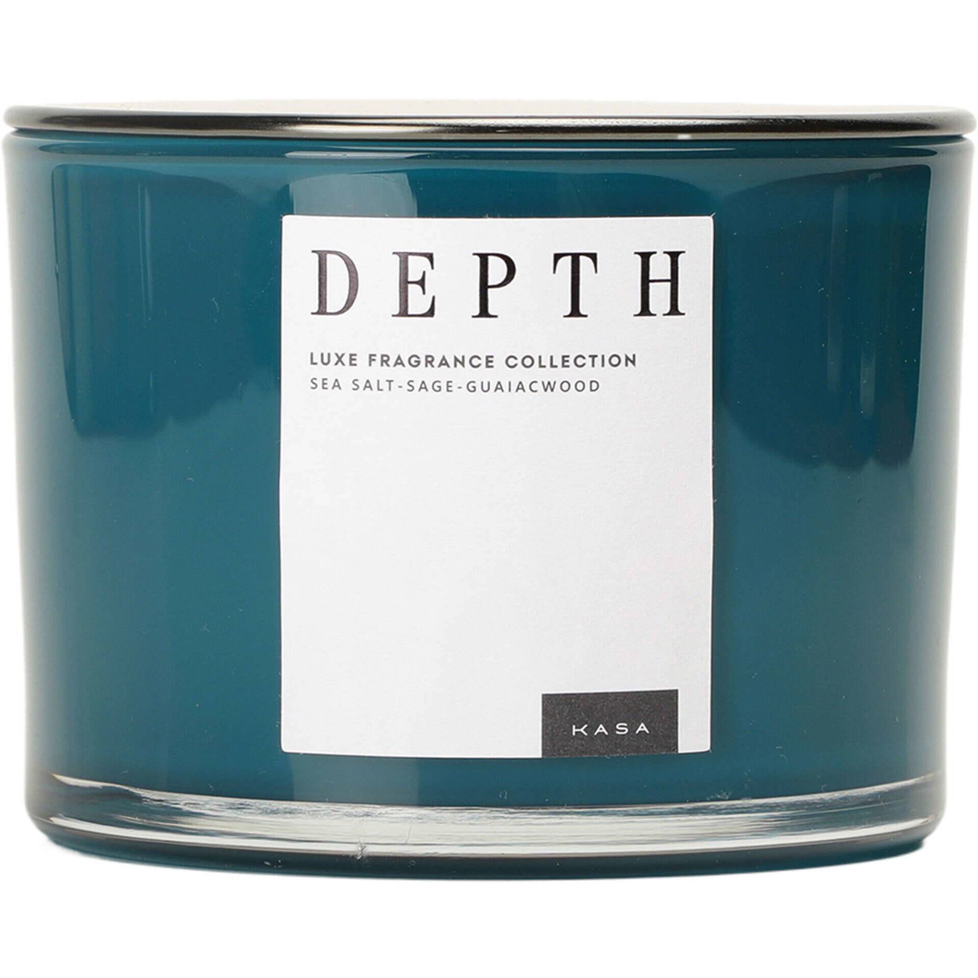 Vela em Copo com Tampa 2 Pavios Azul Kasa