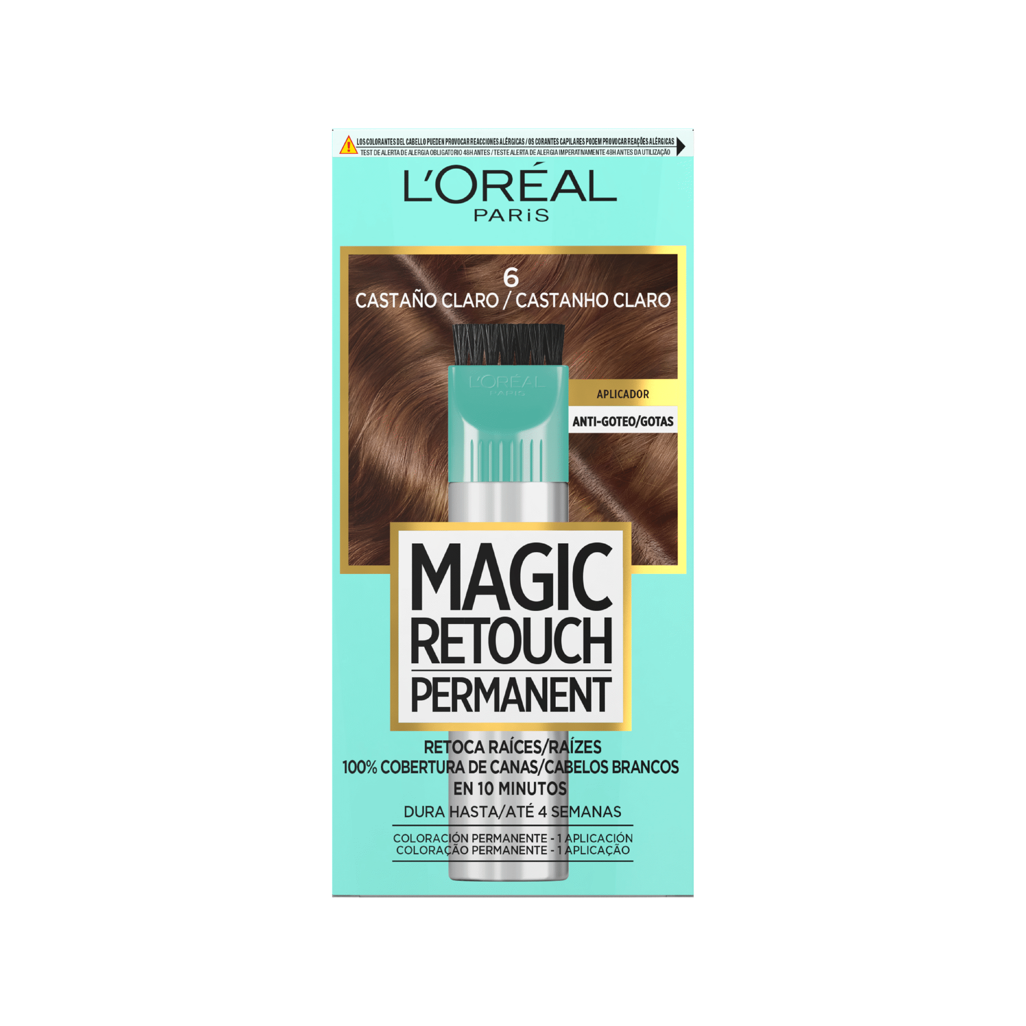 Colora&ccedil;&atilde;o Permanente Castanho Claro 6 L'Or&eacute;al Paris Magic Retouch