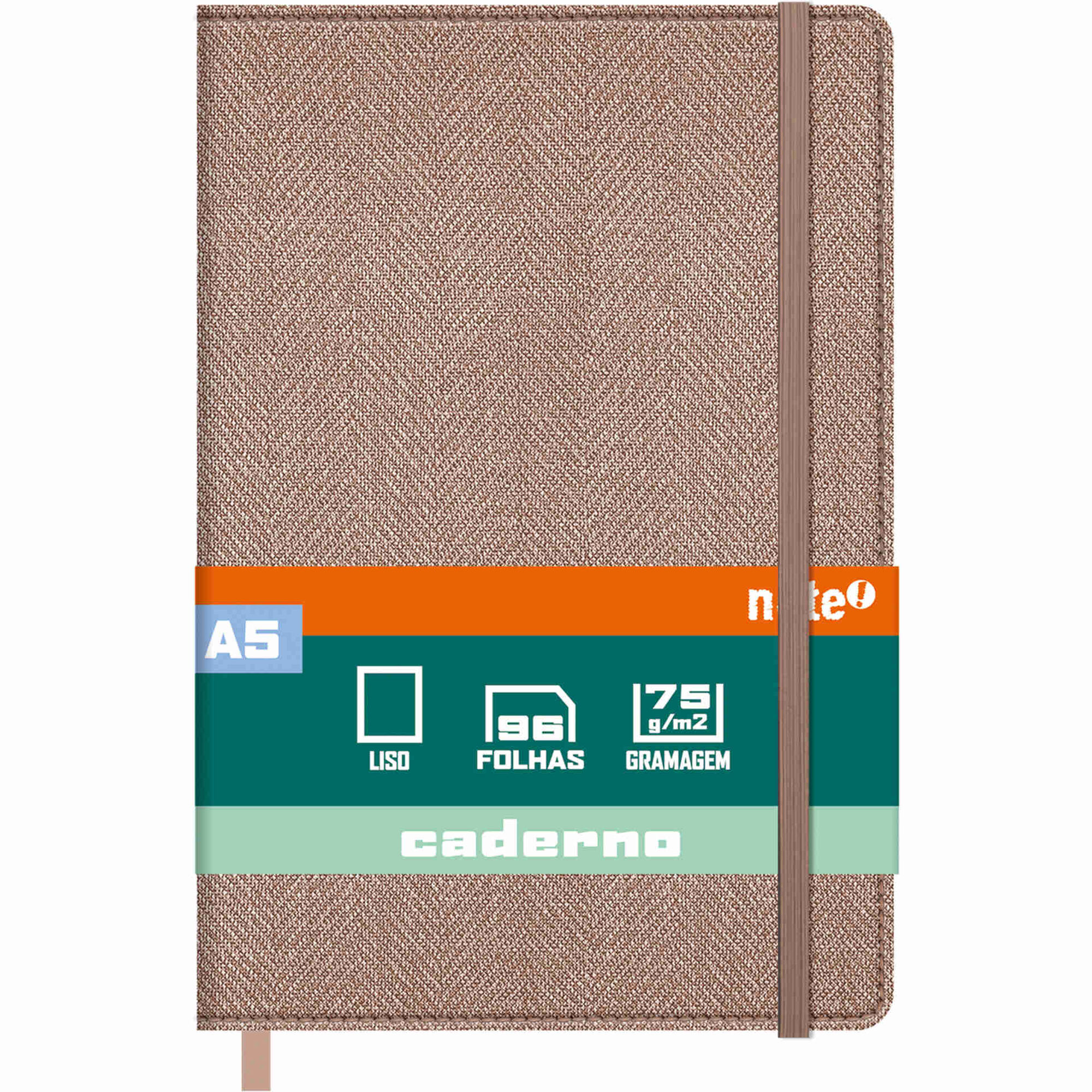 Caderno Agrafado com El&aacute;stico A5 Classic Liso (v&aacute;rias cores) Note!