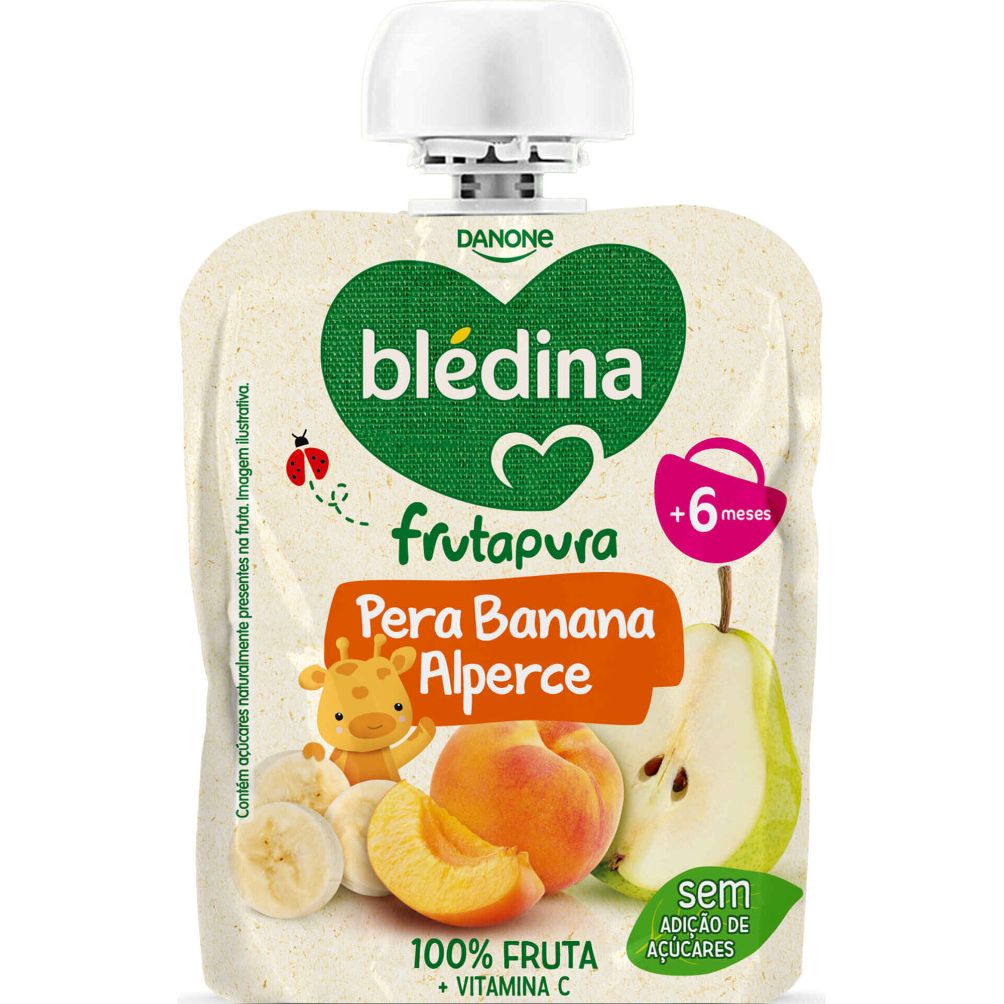 Saqueta de Fruta Pera, Banana e Alperce Frutapura +6M Saqueta de Fruta Pera, Banana e Alperce Frutapura +6M