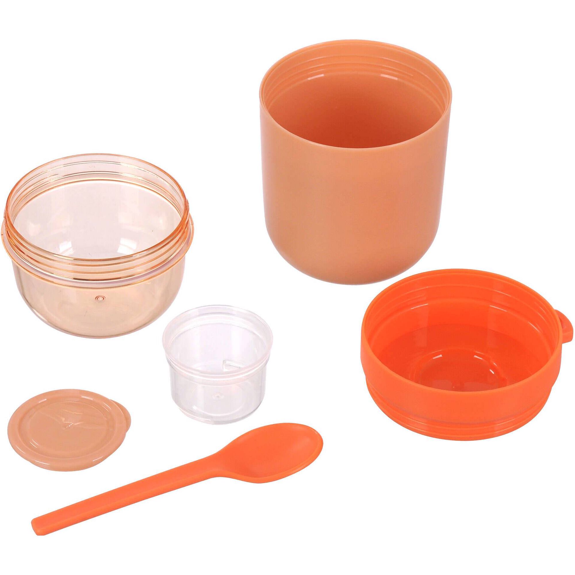 Ta&ccedil;a para Iogurte com Divis&oacute;rias e Colher Laranja