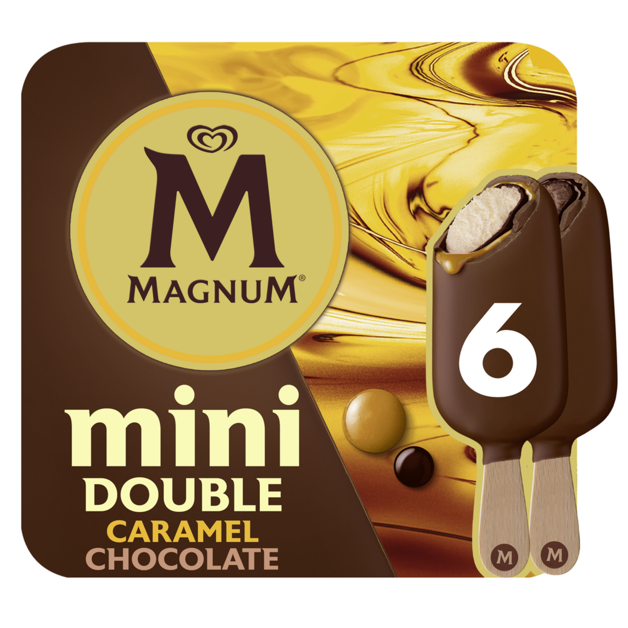 Gelado Mini Double Caramelo e Chocolate Magnum