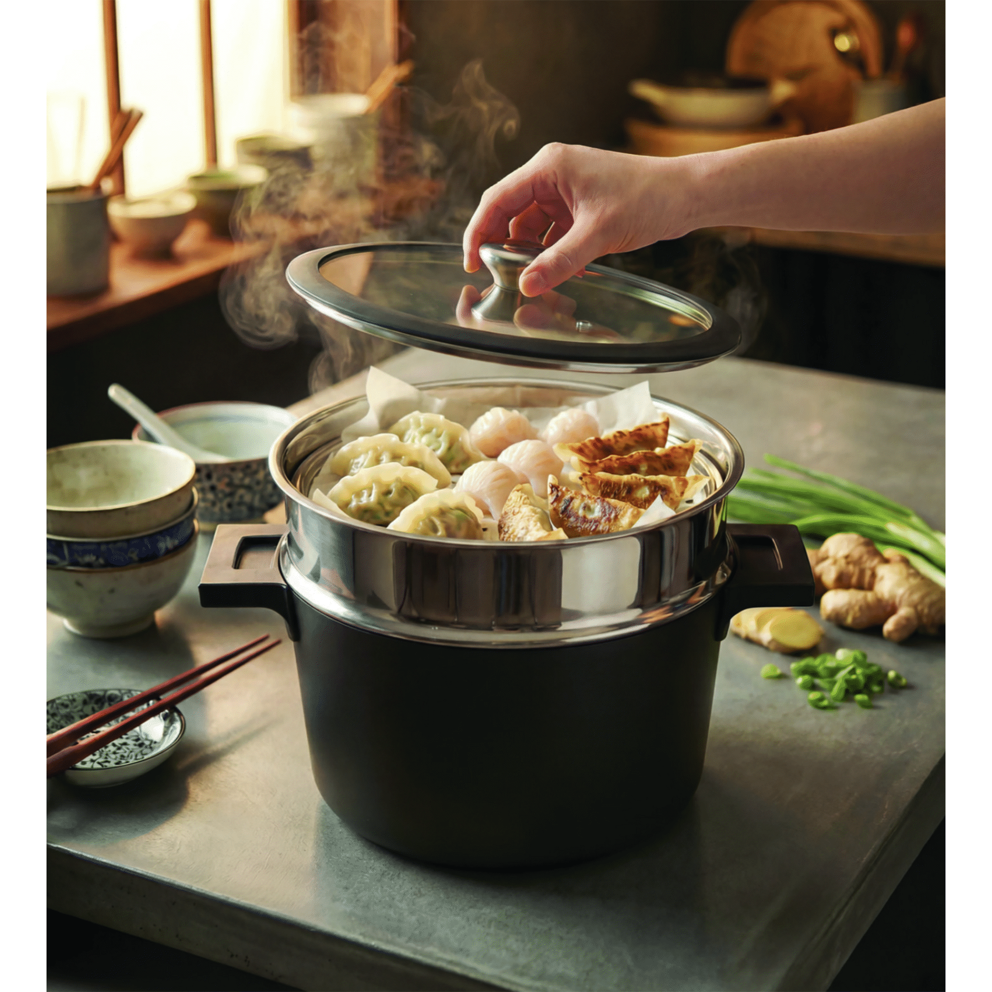 Ca&ccedil;arola 24cm com Tabuleiro de Vapor Kasa