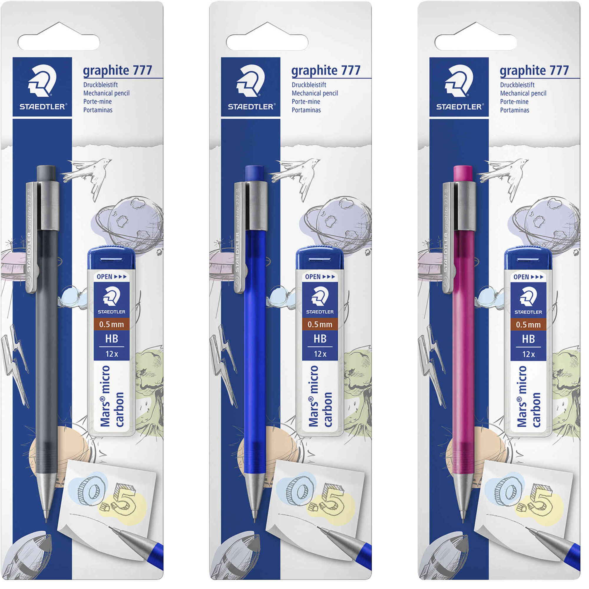 Lapiseira Graphite 777 0,5mm + Tubo de Minas HD Staedtler