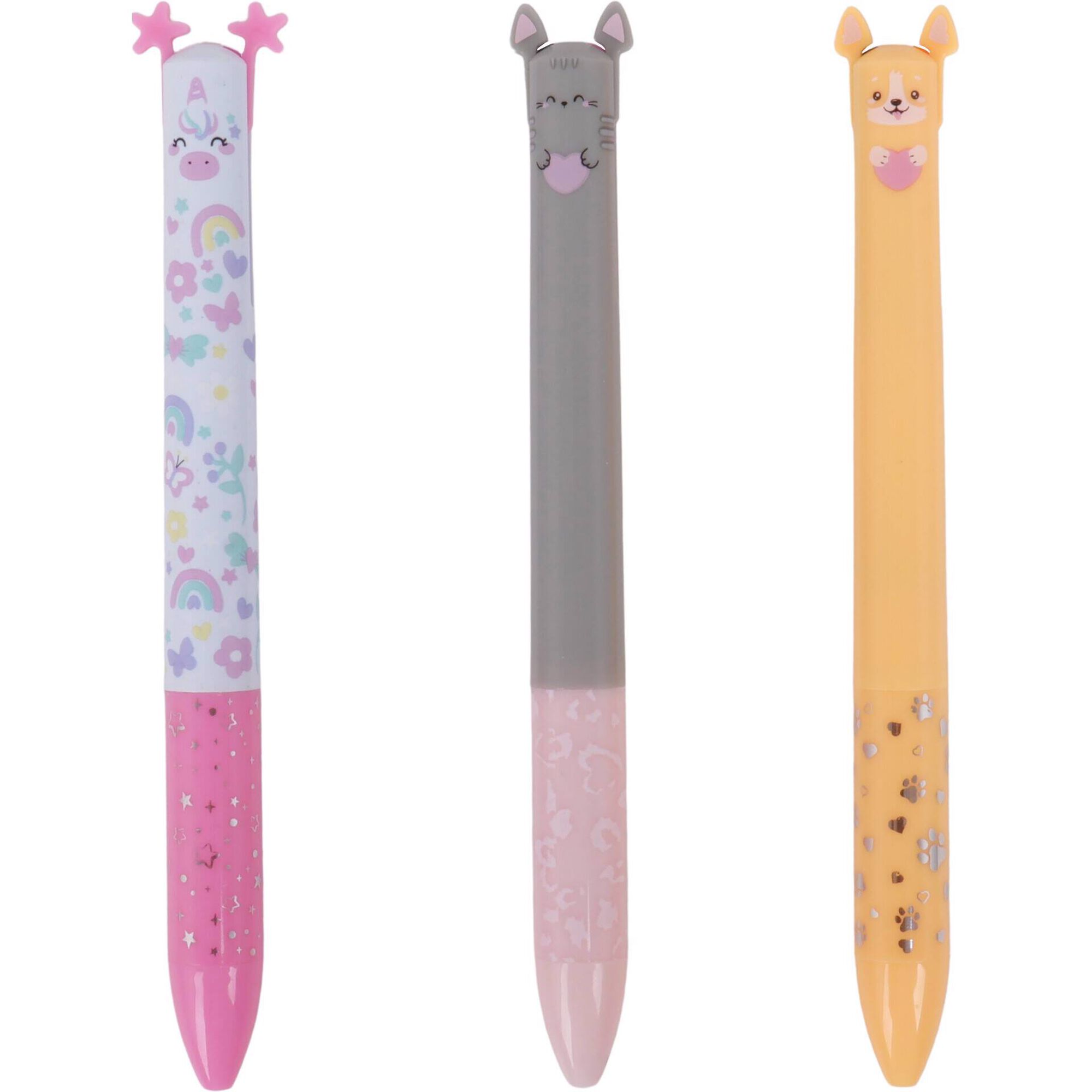 Canetas Apag&aacute;veis de 2 Cores (v&aacute;rios modelos)