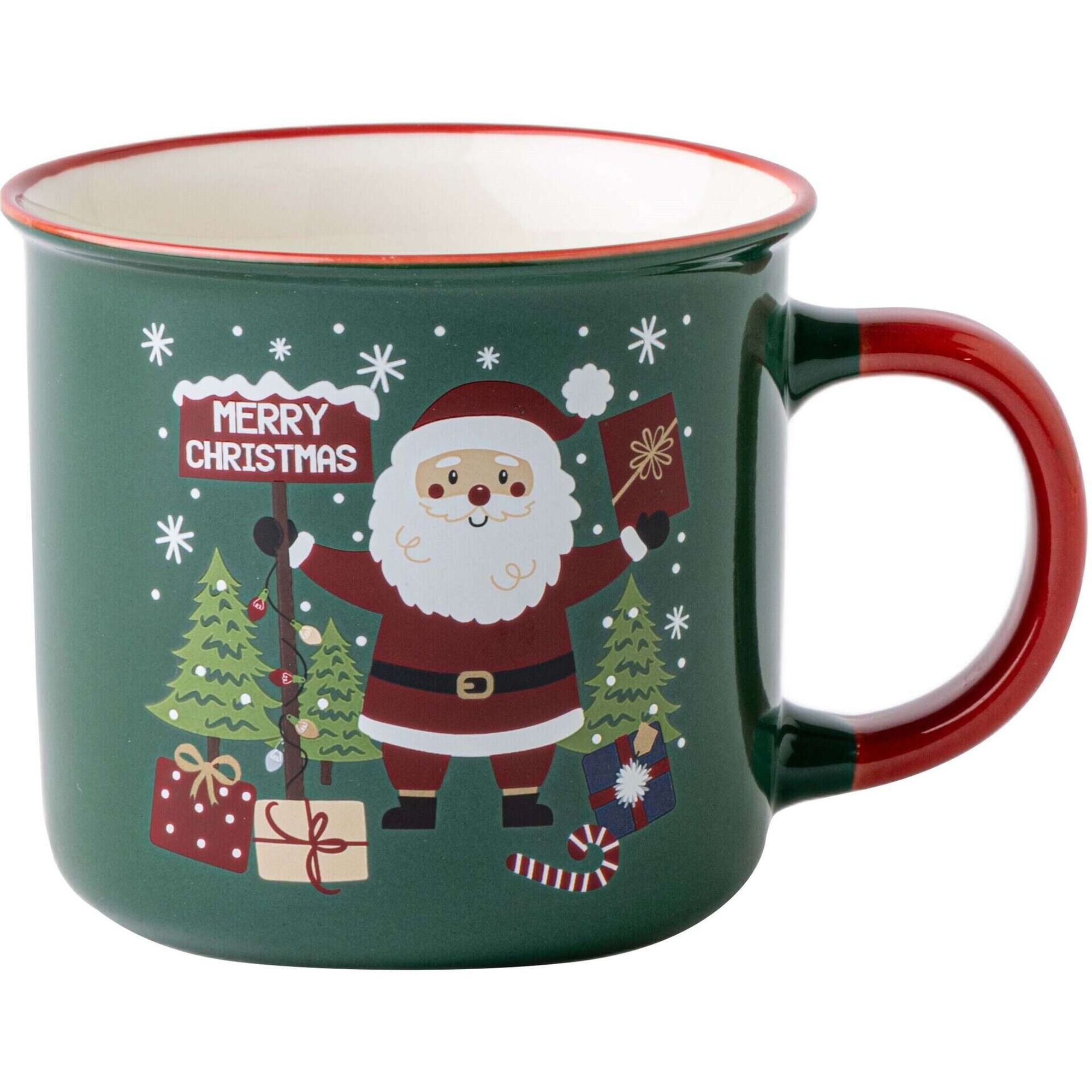 Caneca Vintage Verde Pai Natal Presentes