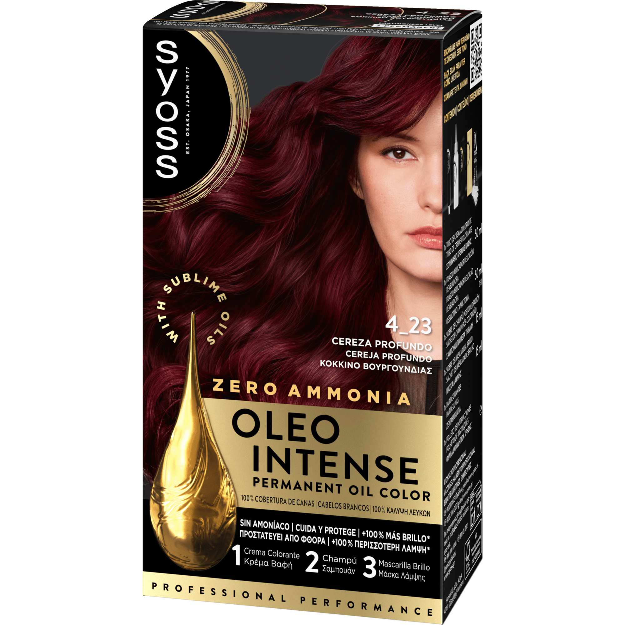 Colora&ccedil;&atilde;o Permanente Oleo Intense Cereja Profundo 4.23 Syoss