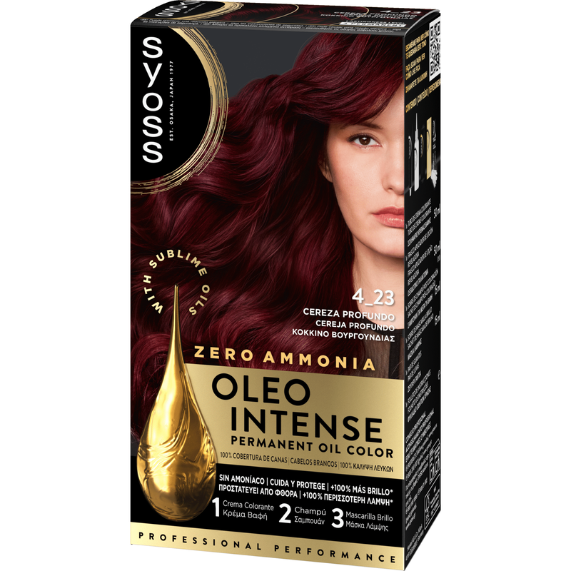 Coloração Permanente Oleo Intense Cereja Profundo 4.23 Syoss