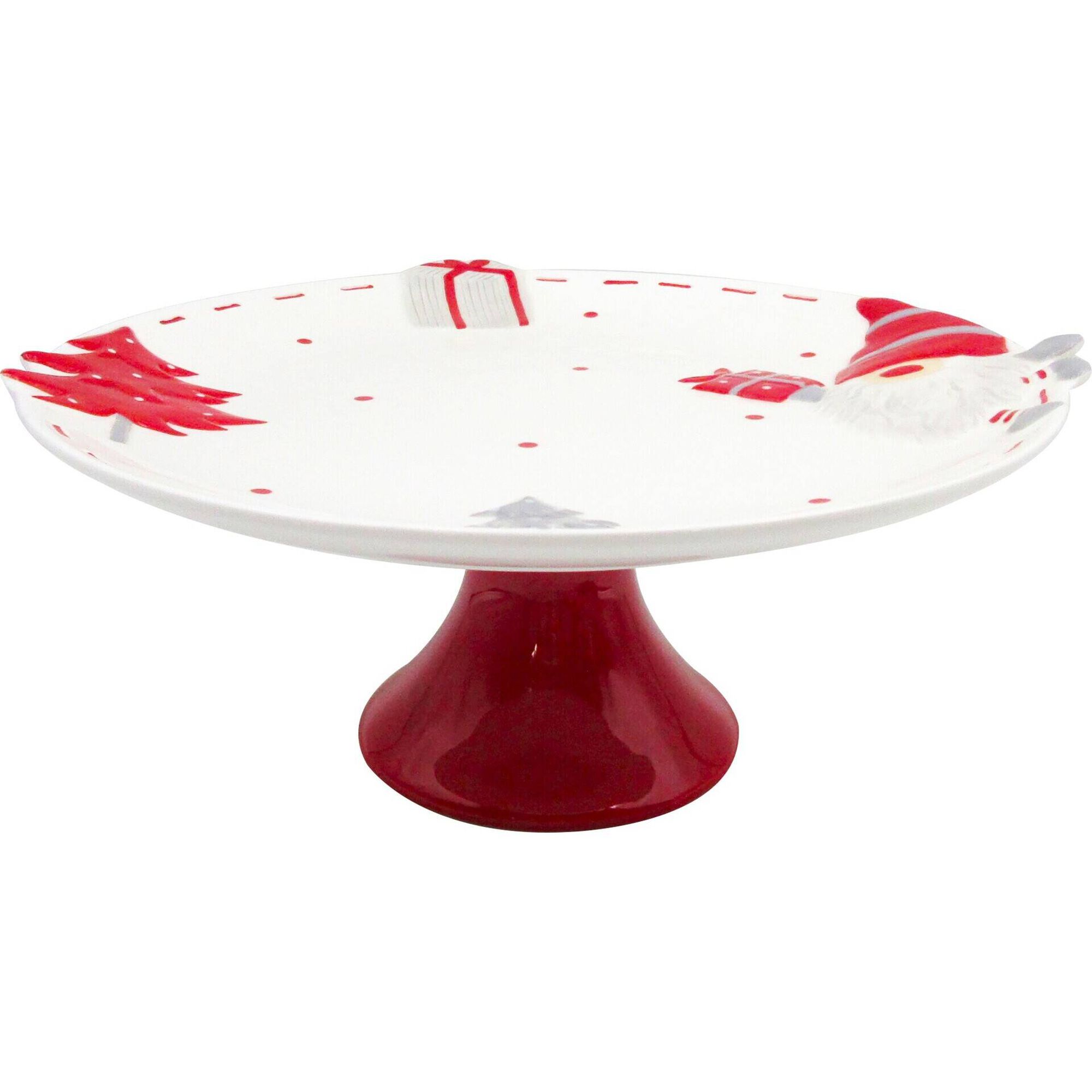 Prato Bolo com Pé Gnomo 28cm