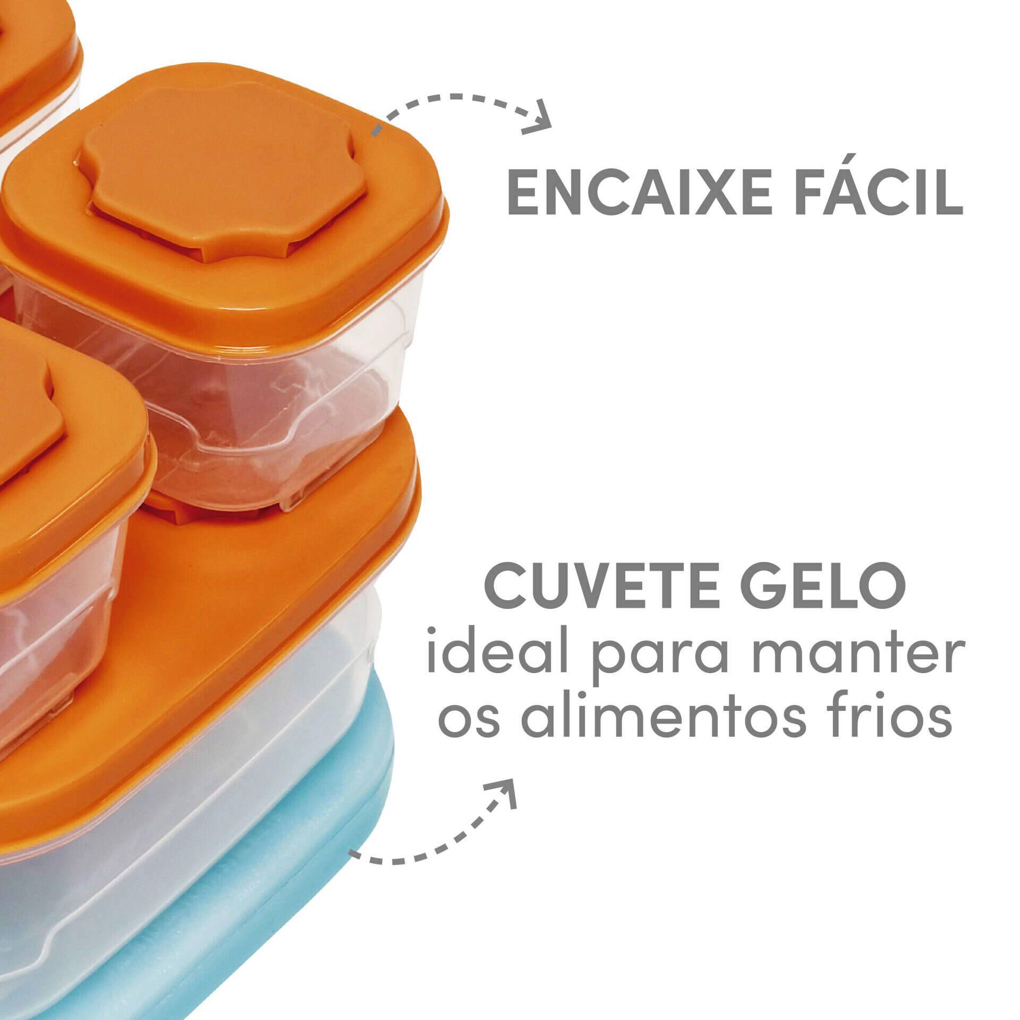 Conjunto 4 Caixas Herm&eacute;ticas com Cuvete Laranja Kasa