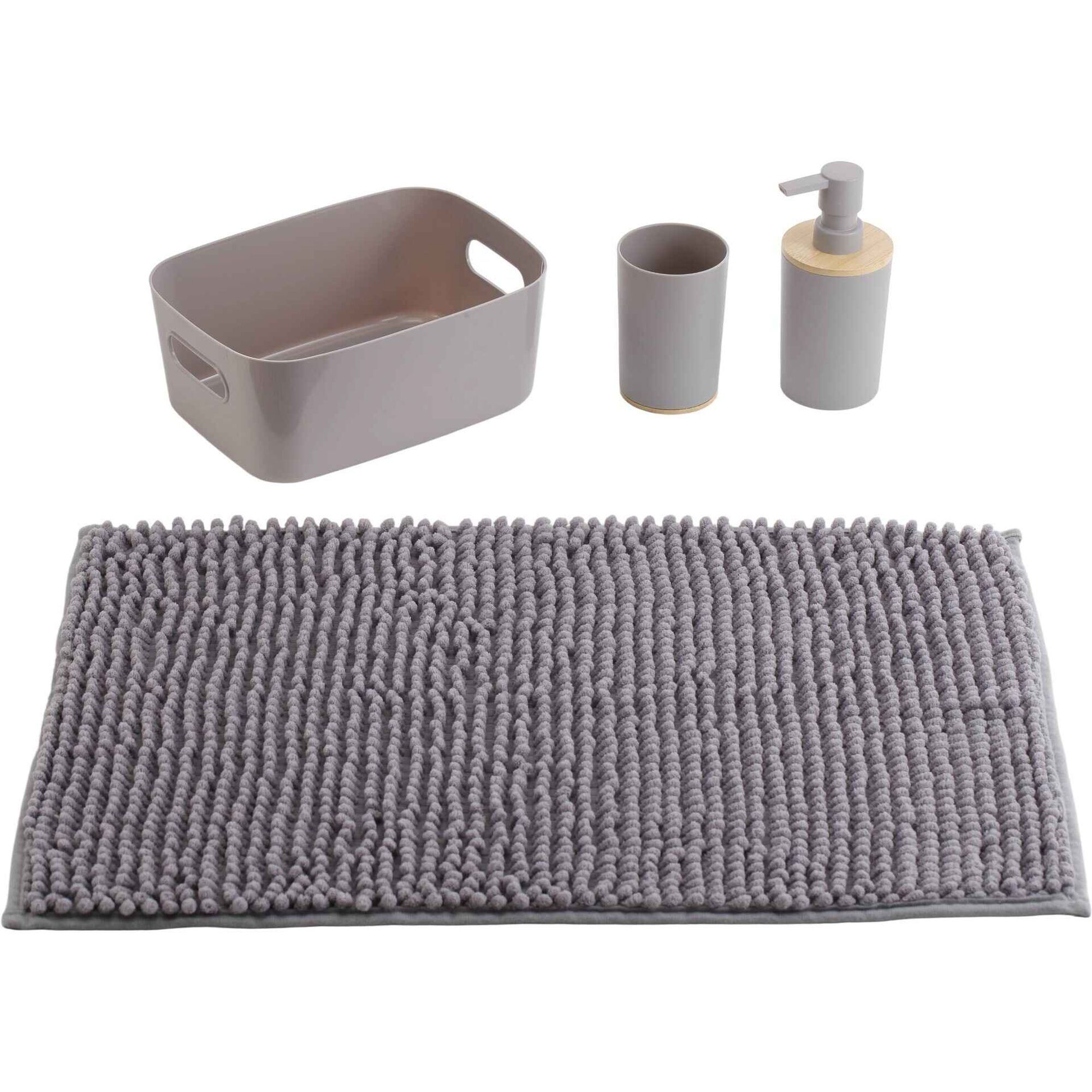 Conjunto 4 Acessórios Banho Cinza
