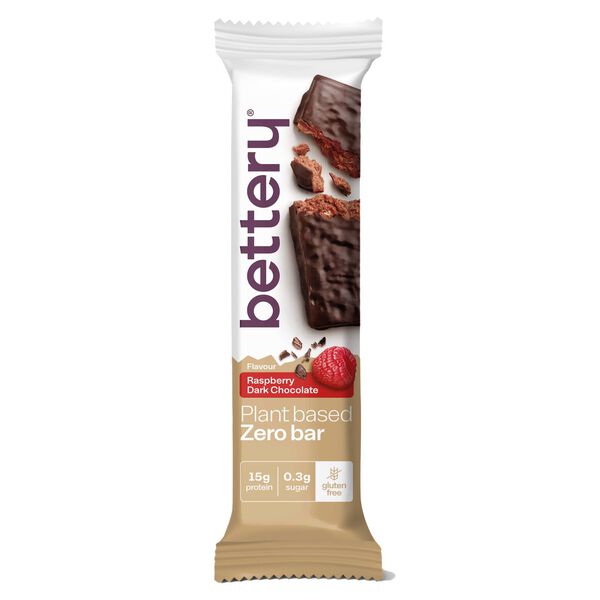 Barra Proteína Vegetal Chocolate Negro de Framboesa Zero sem Glúten Bettery