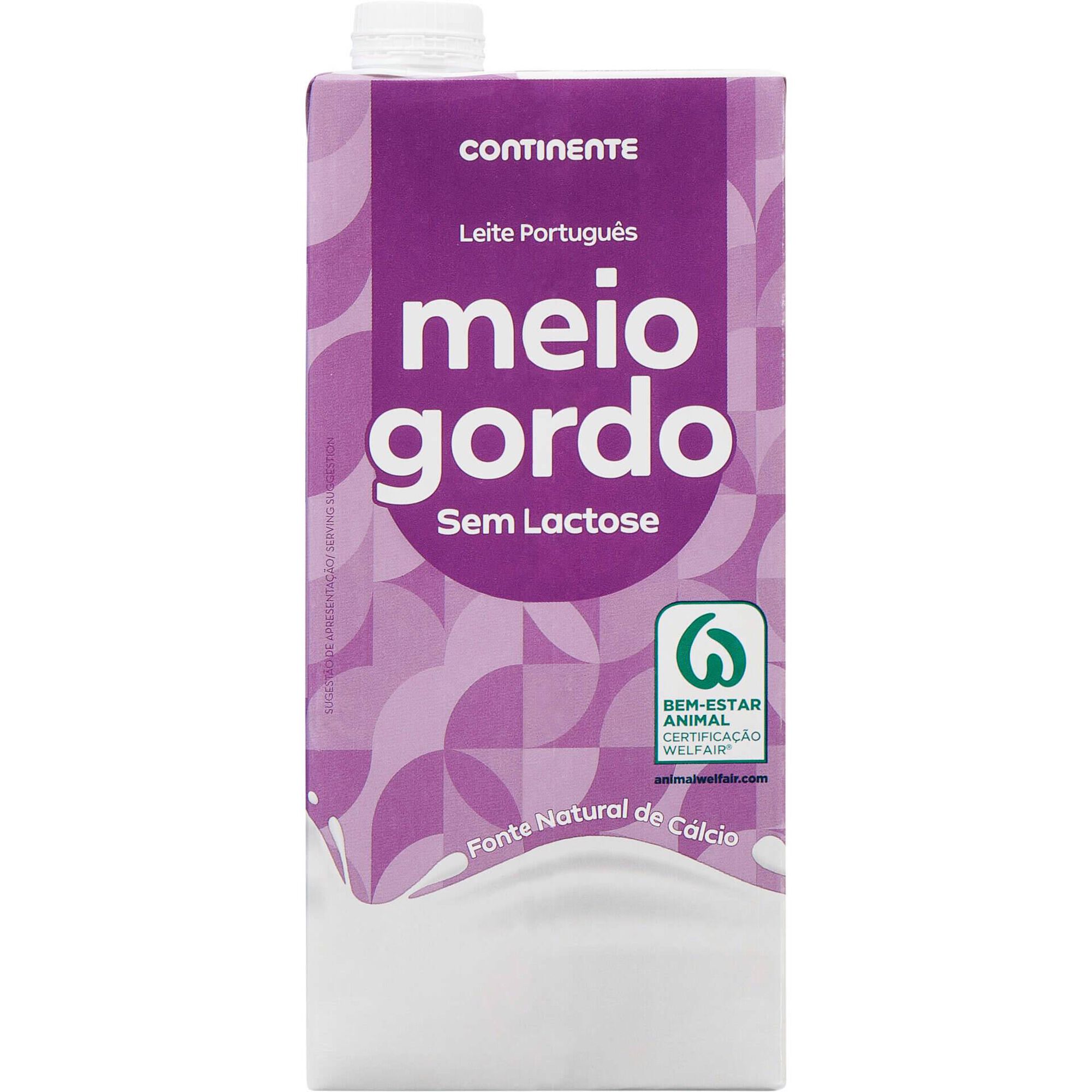 Leite UHT Meio Gordo sem Lactose Continente