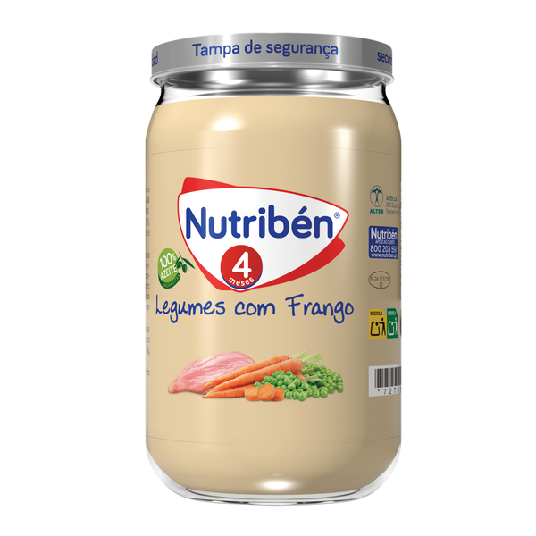 Refeição para Bebé Frango, Vitela e Legumes +4M Nutribén