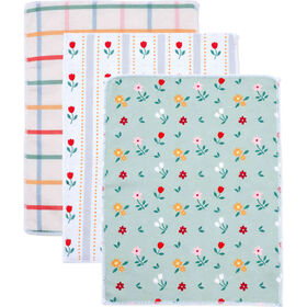 Conjunto 3 Panos Microfibra 40x30cm Casa em Flor Kasa