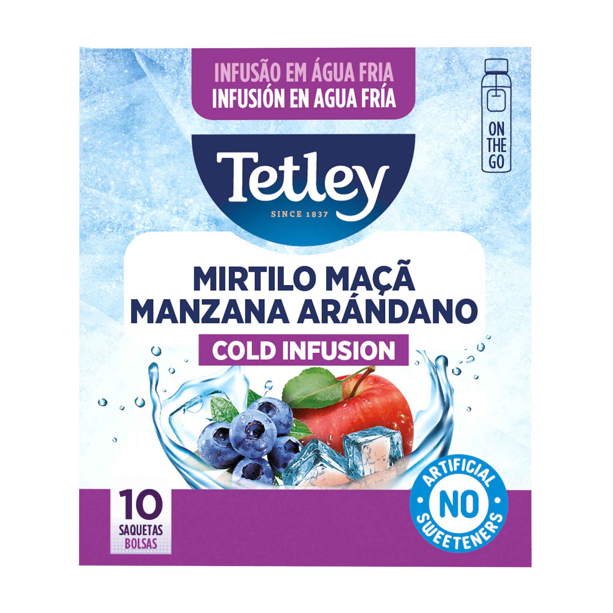 Infus&atilde;o Fria Mirtilo e Ma&ccedil;&atilde; Saquetas Tetley