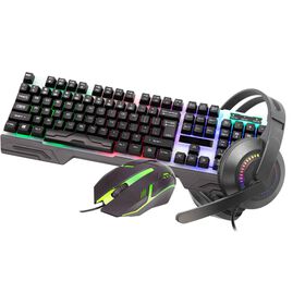 Conjunto Gaming 4 em 1 com USB Bazar&atilde;o
